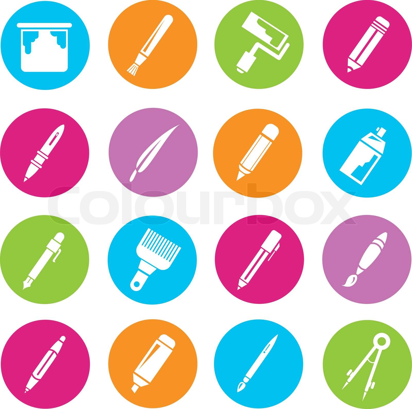 paint buttons Stock vector Colourbox