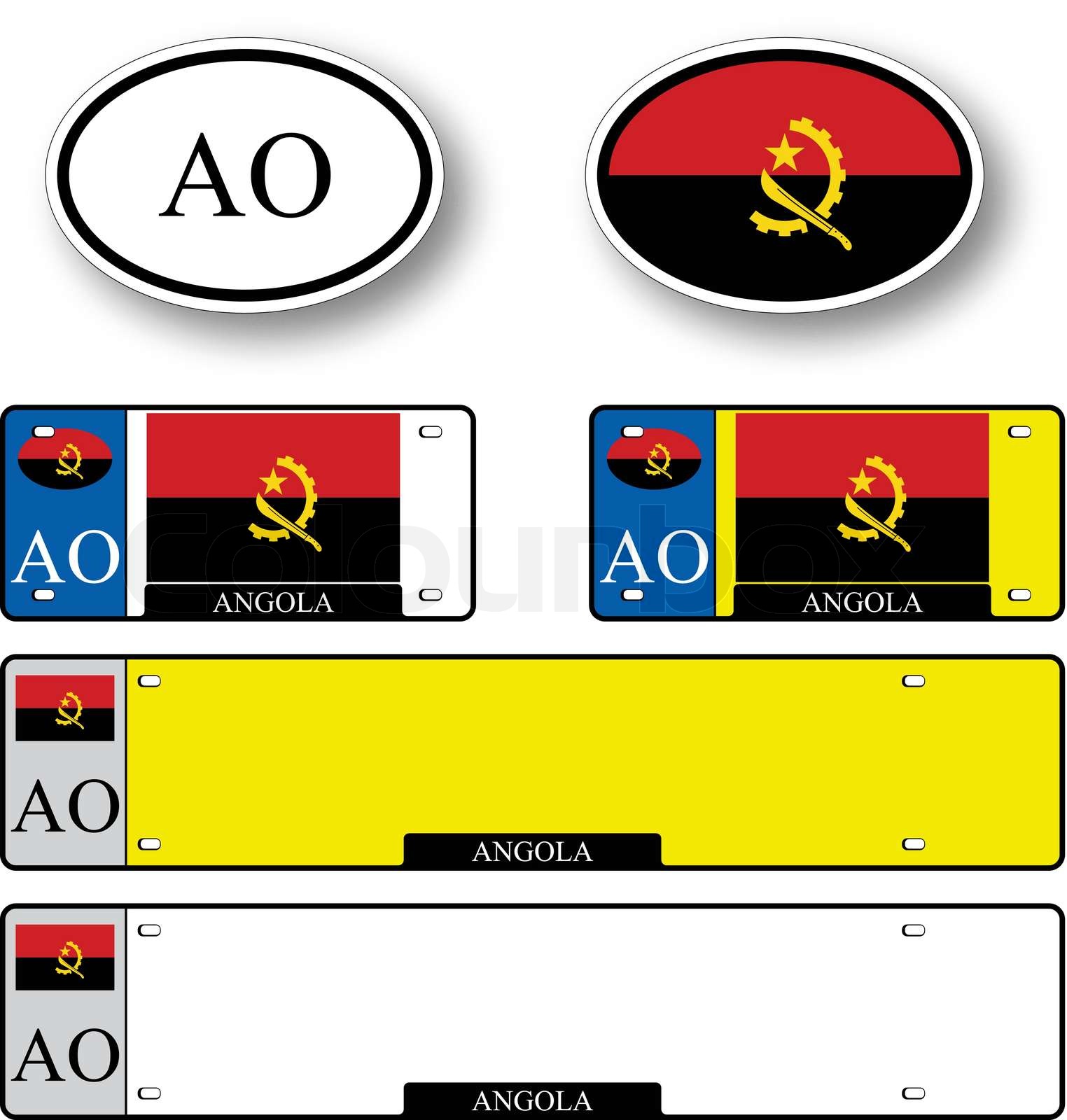angola auto set Stock vector Colourbox