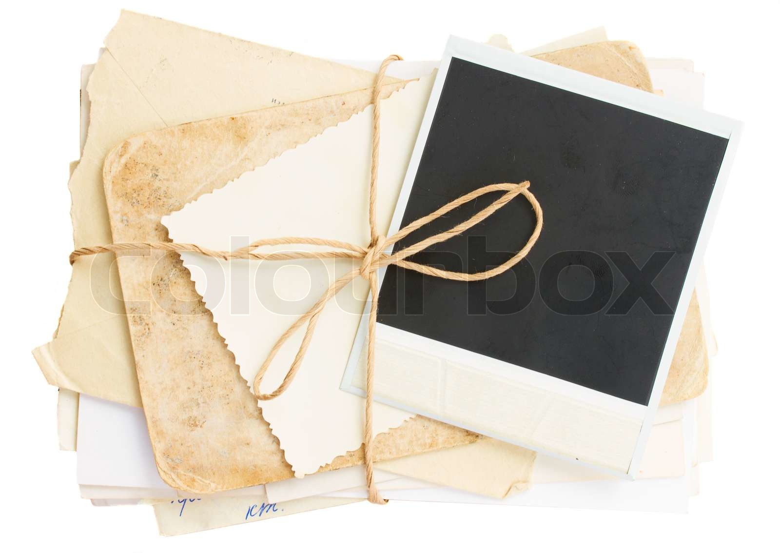 pile of old mail and aged photos | Stock image | Colourbox