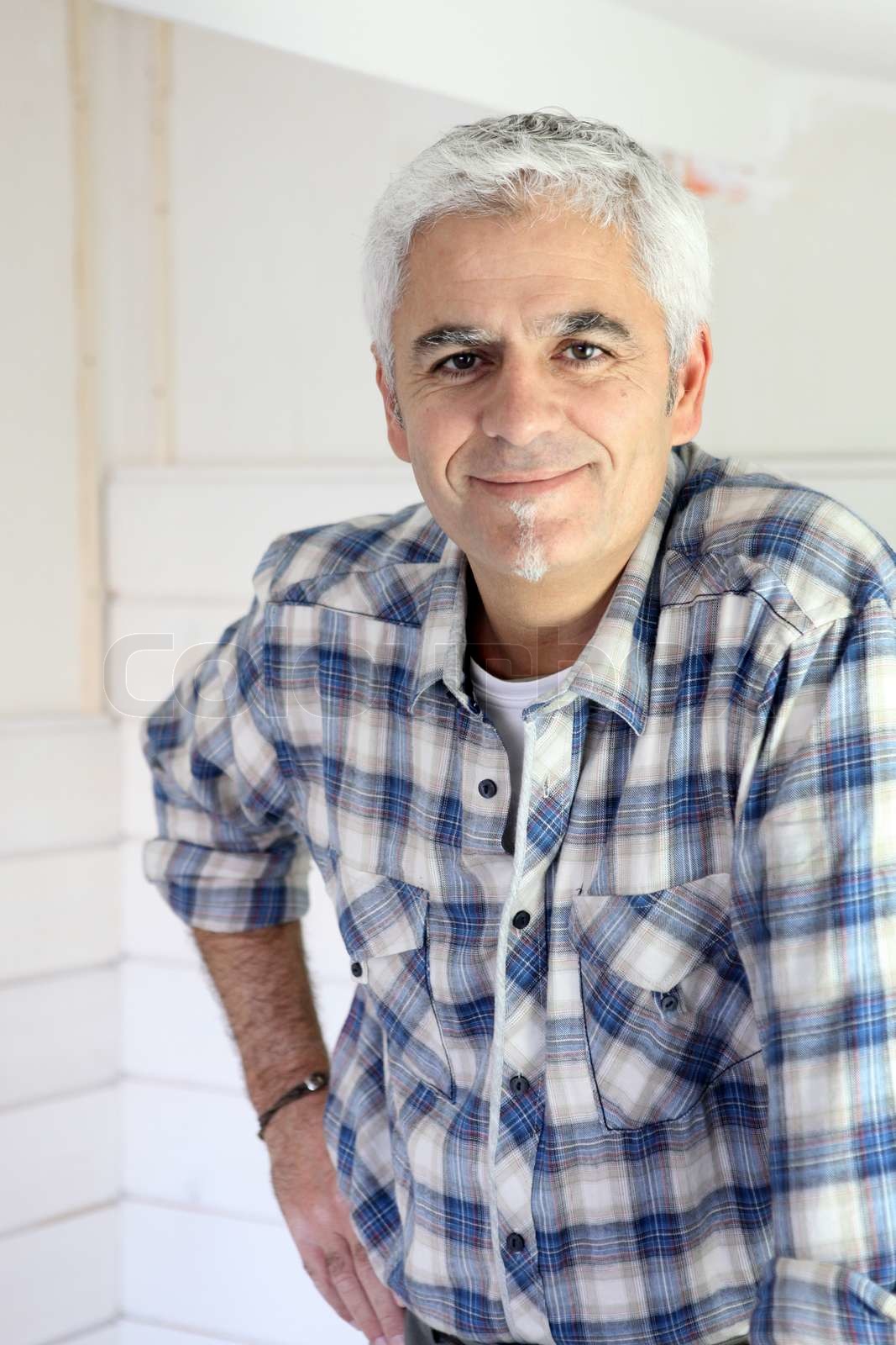 Grey Haired Handyman Stock Image Colourbox