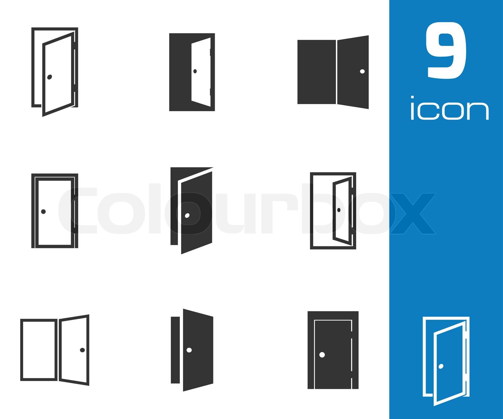 Vektor schwarz Tür Icons set | Stock-Vektor | Colourbox