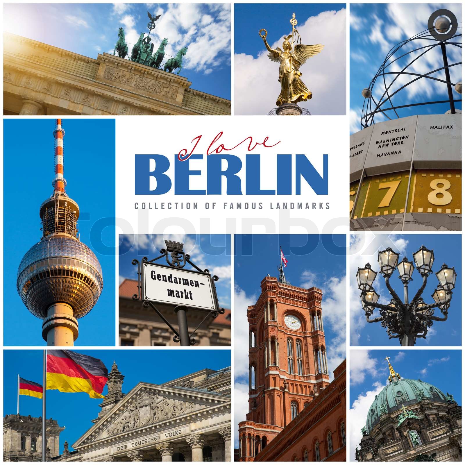 Berlin Collage With The City s Most Famous Landmarks Stock Image 