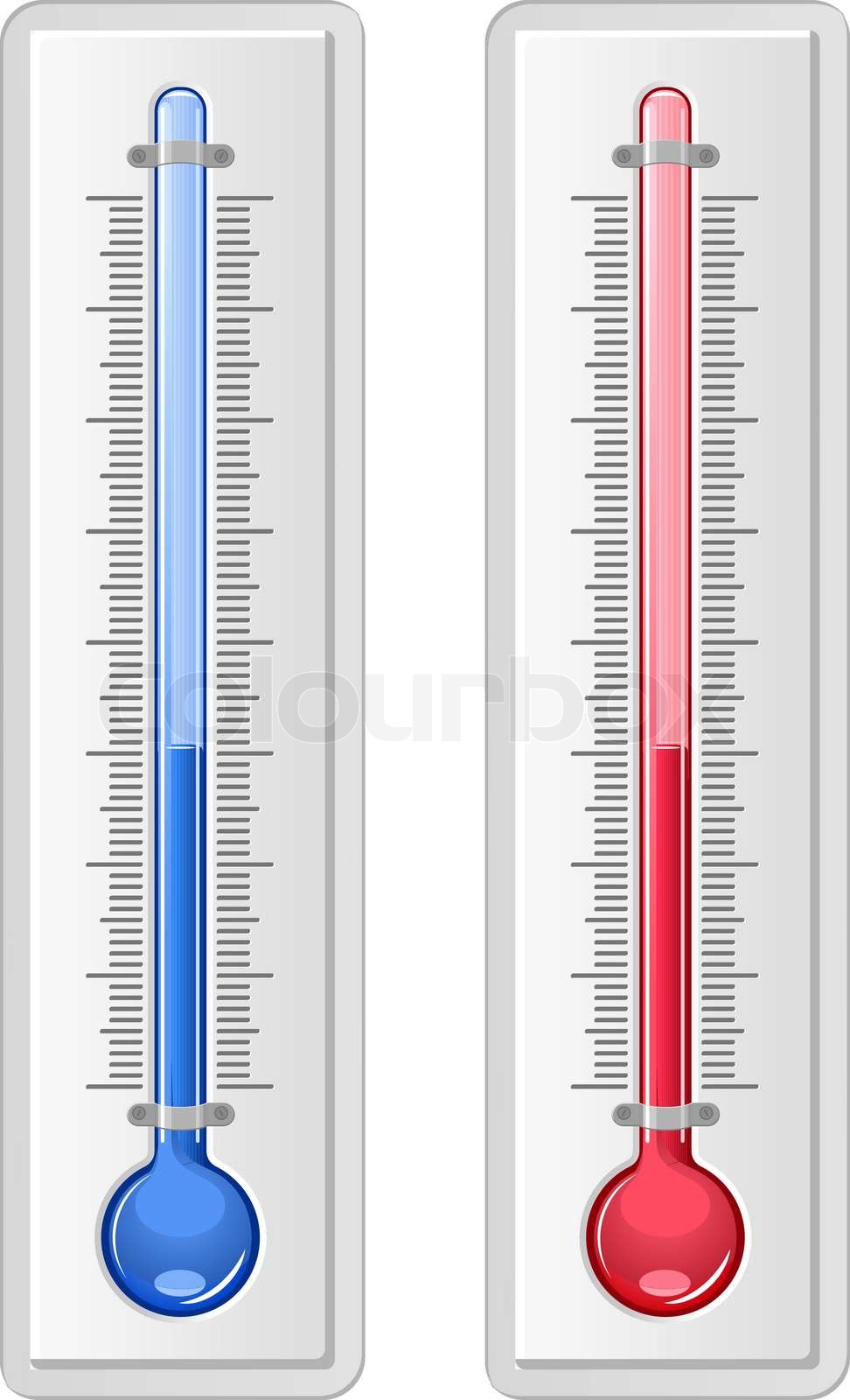 zwei Thermometer im Glosst Stil | Stock-Vektor | Colourbox