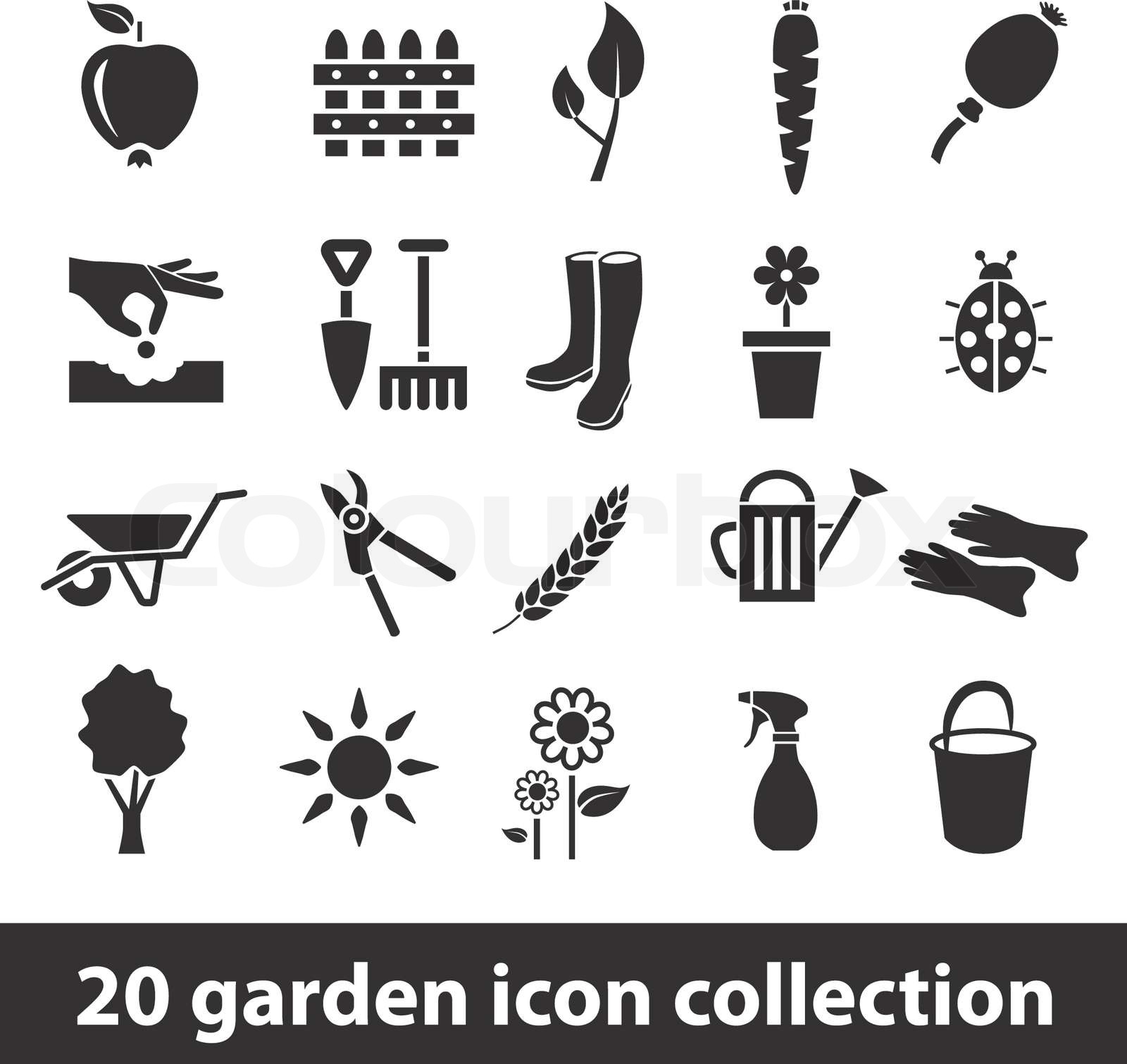 garden icons Stock vector Colourbox