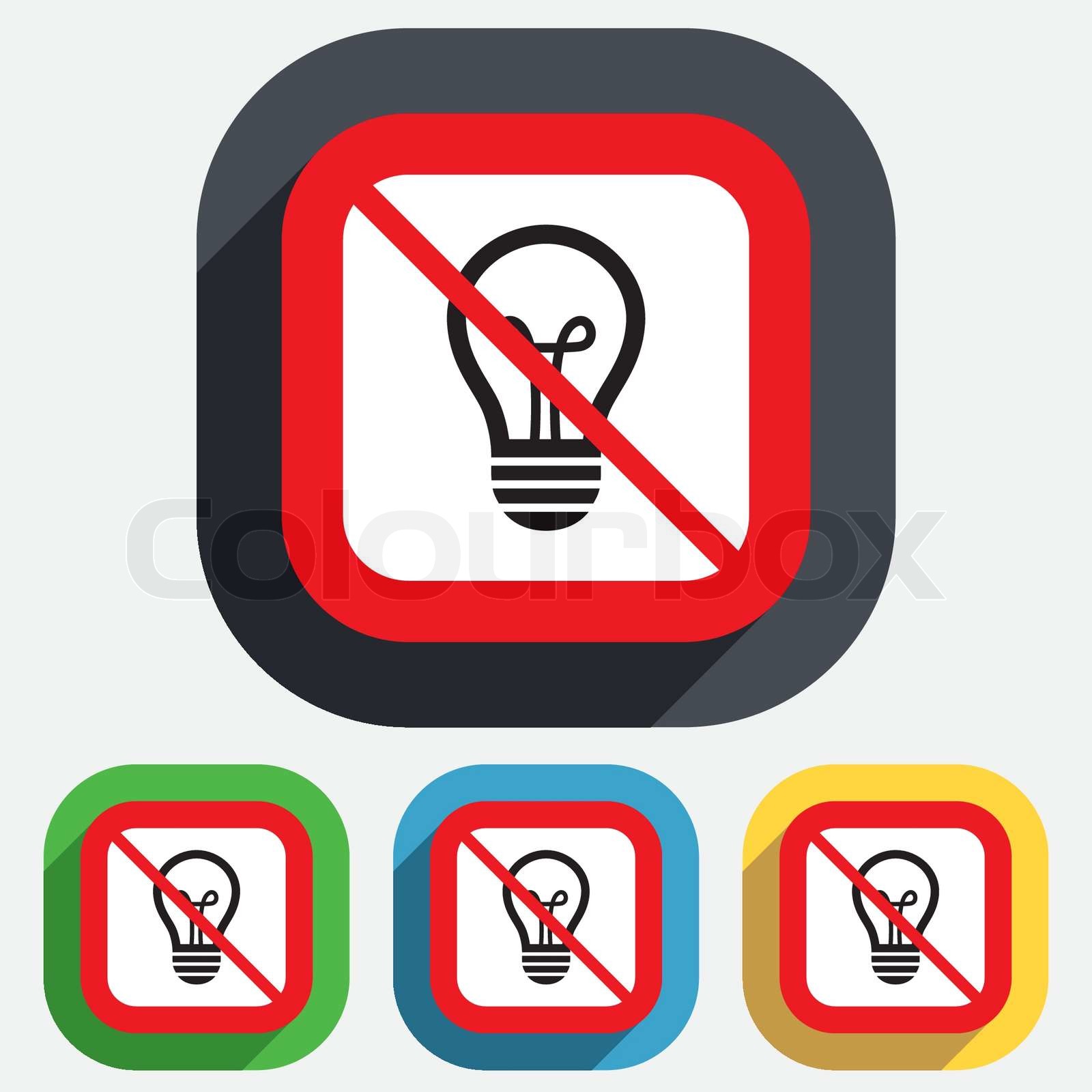 No Light lamp sign icon. Idea symbol. Stock vector Colourbox