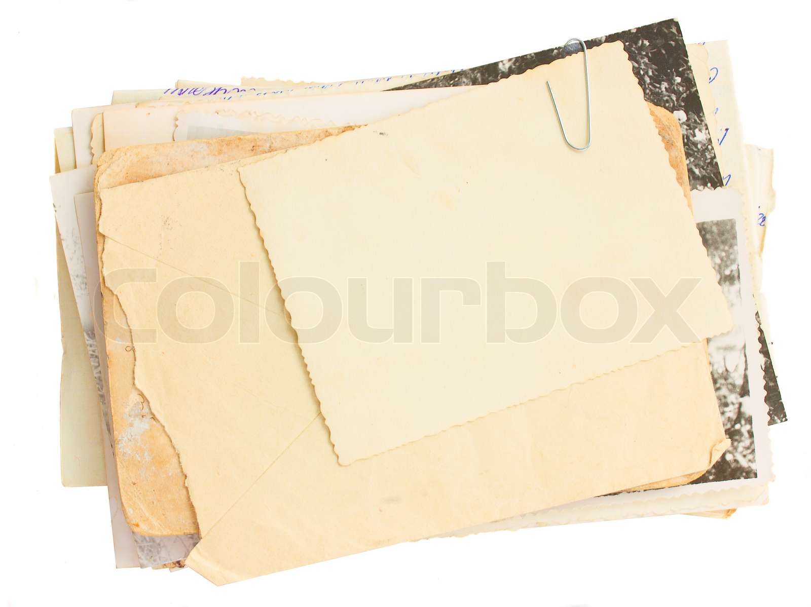 pile of old mail and old photos | Stock image | Colourbox