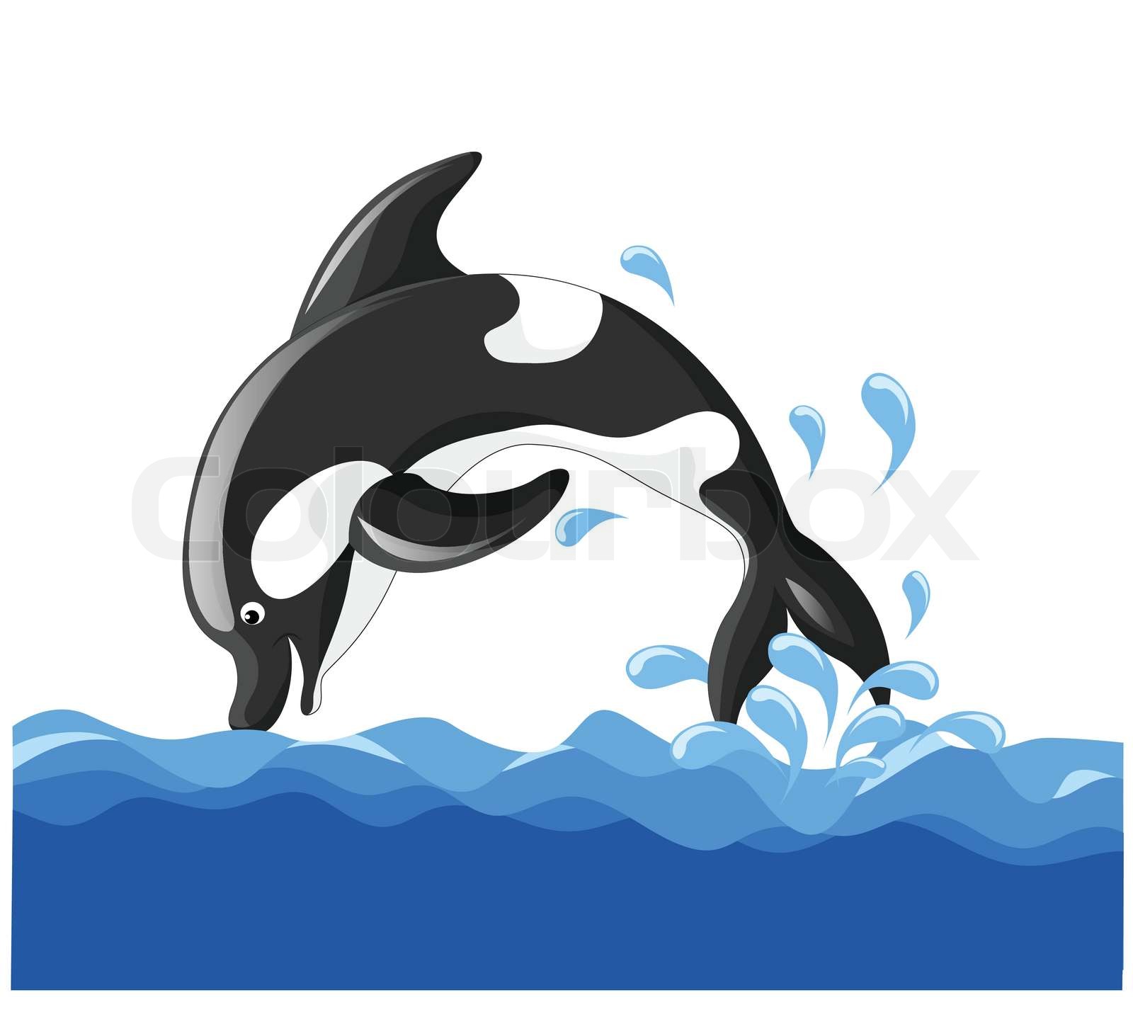 springen Delphin-cartoon | Stock-Vektor | Colourbox