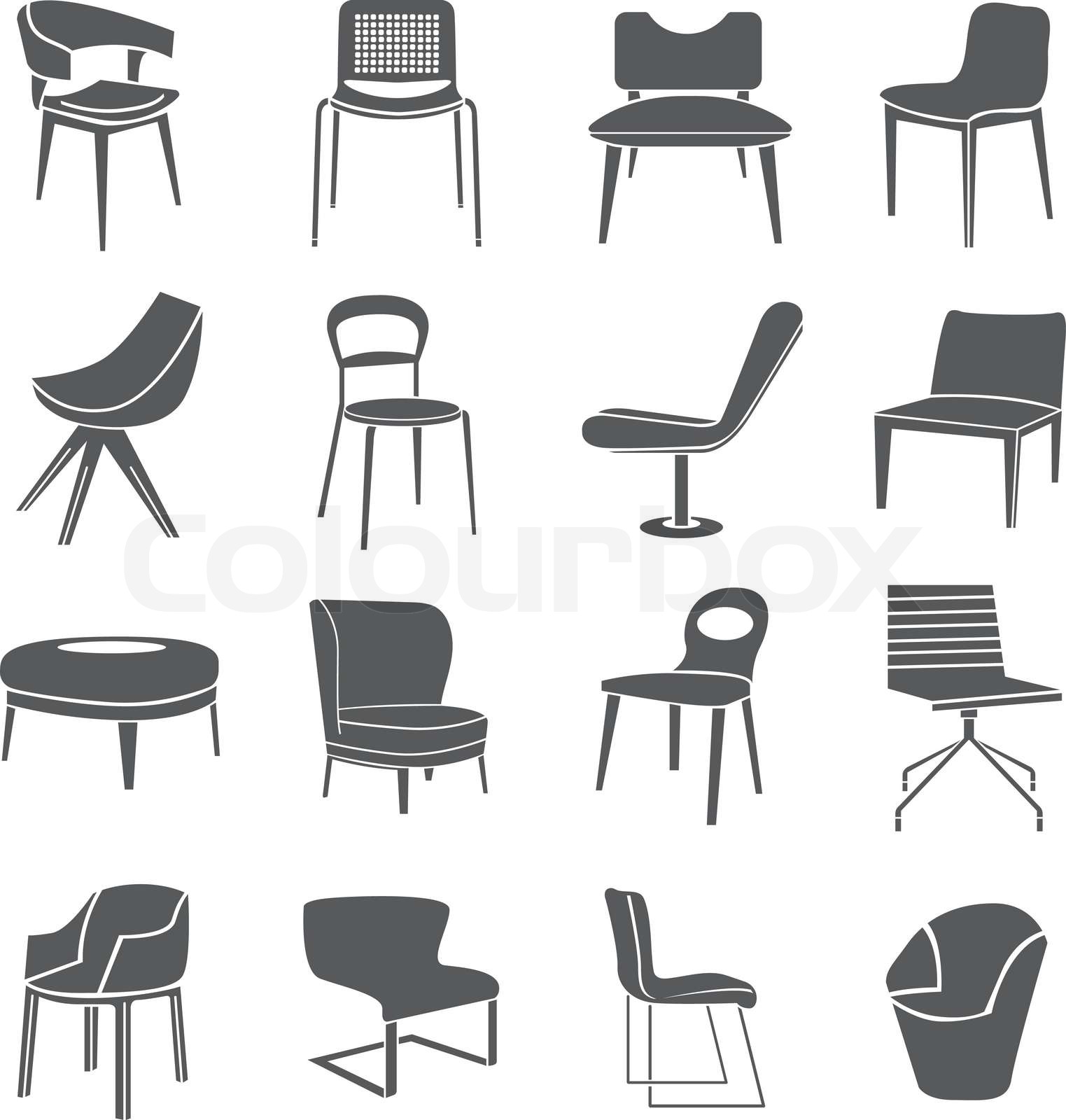 chair icons | Stock vector | Colourbox