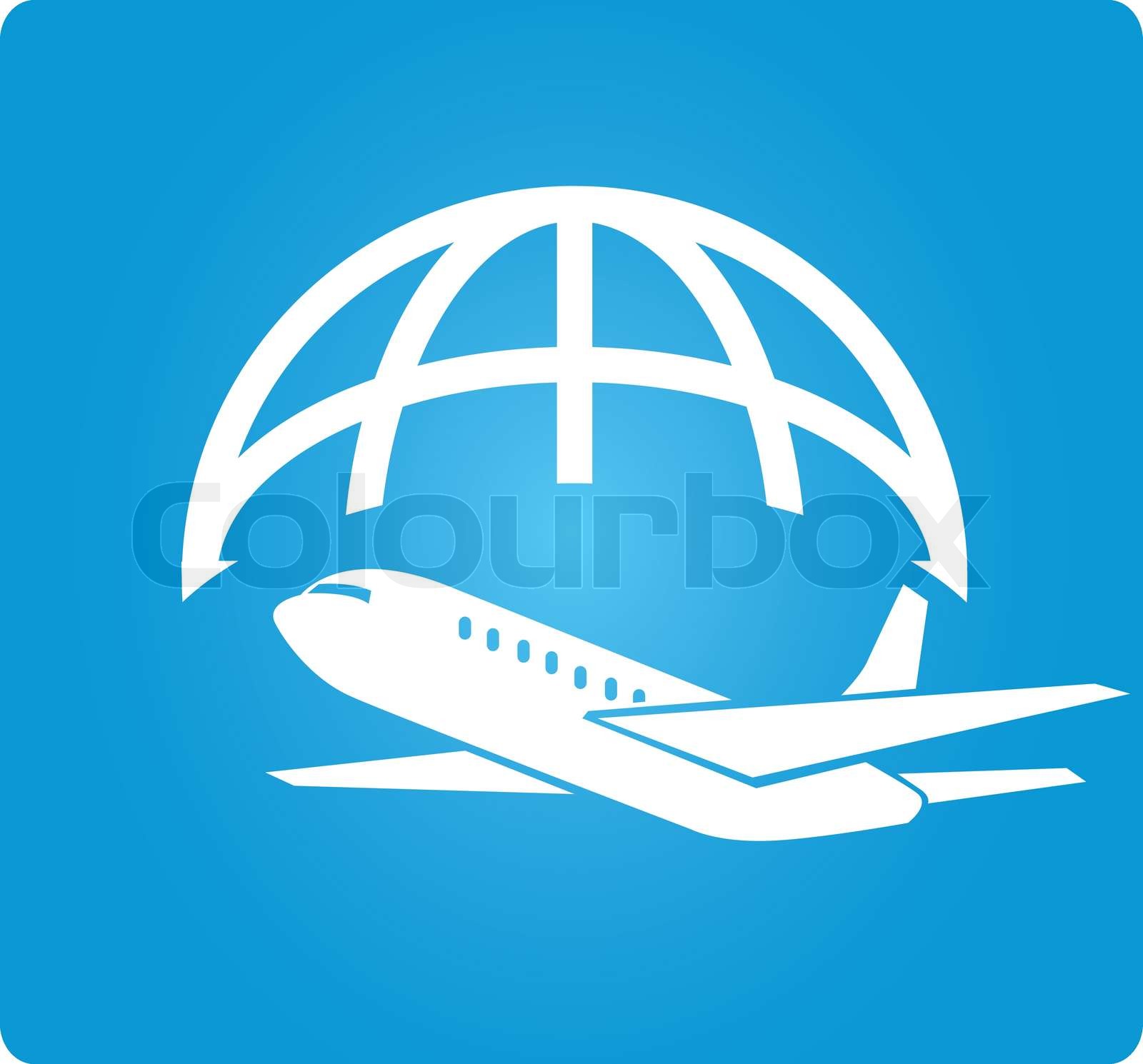 plane and globe | Stock vector | Colourbox