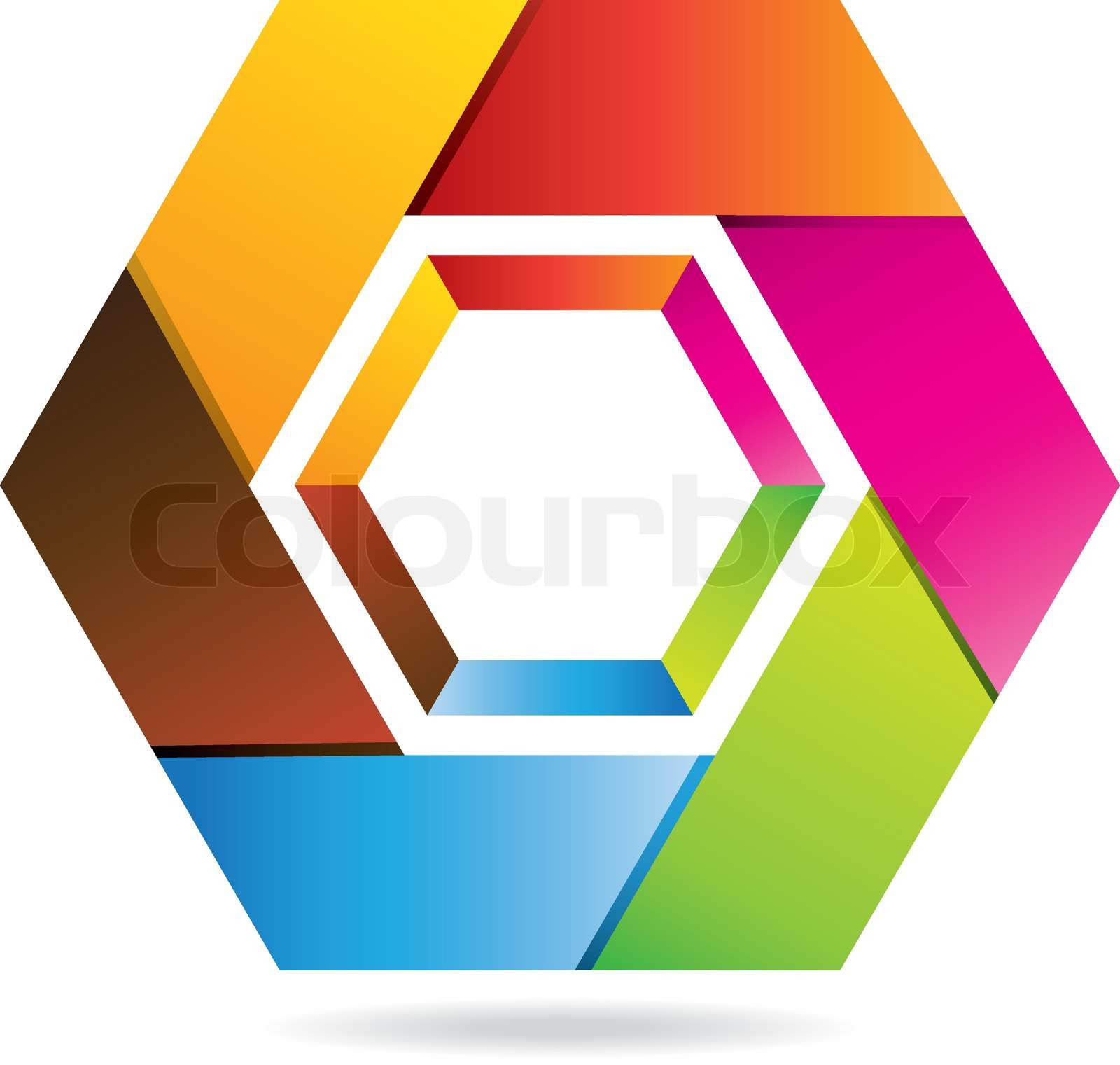 hexagon template | Stock vector | Colourbox