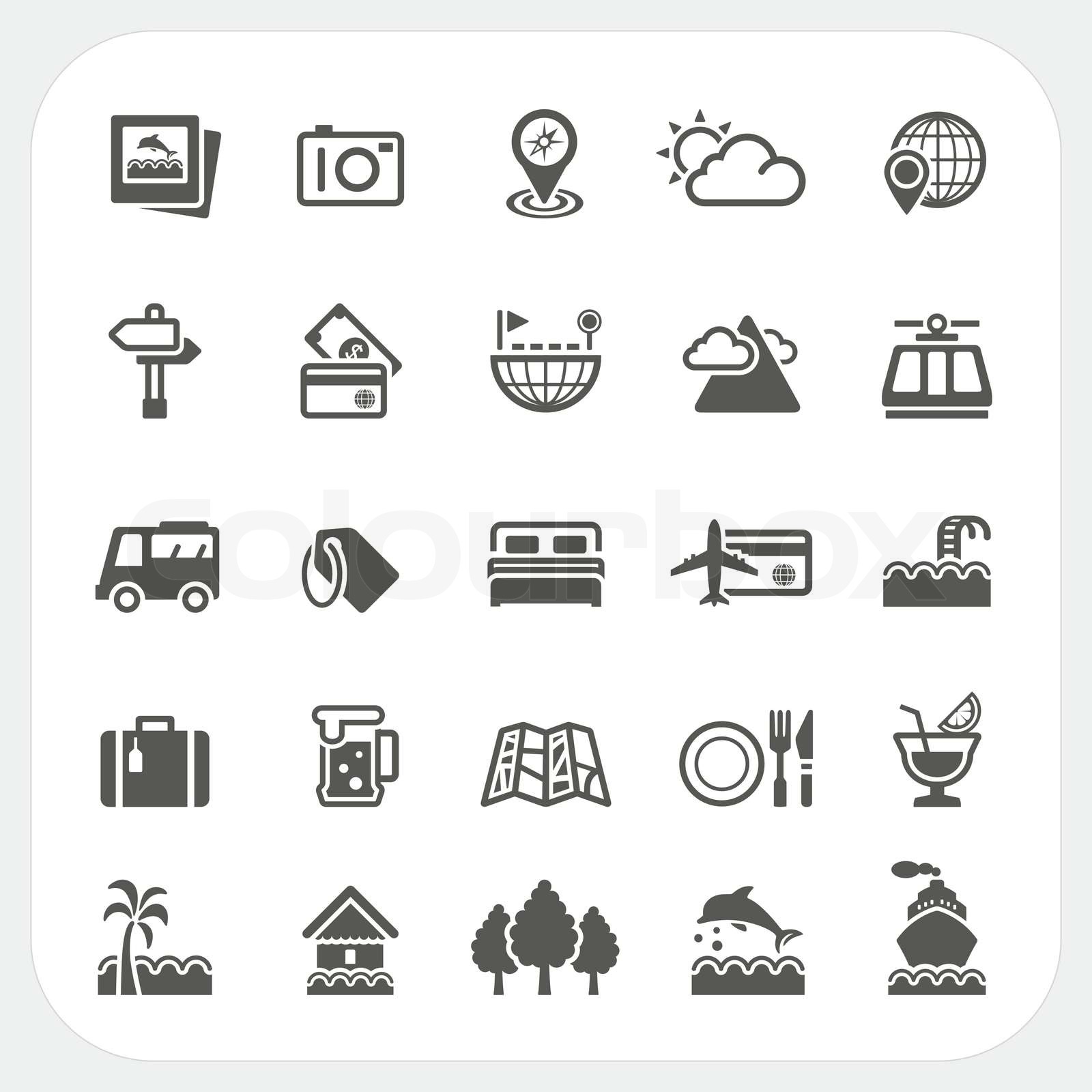 Reisen Und Ferien Symbole Satz Stock Vektor Colourbox reisen-und-ferien-symbole-satz-stock-vektor-colourbox