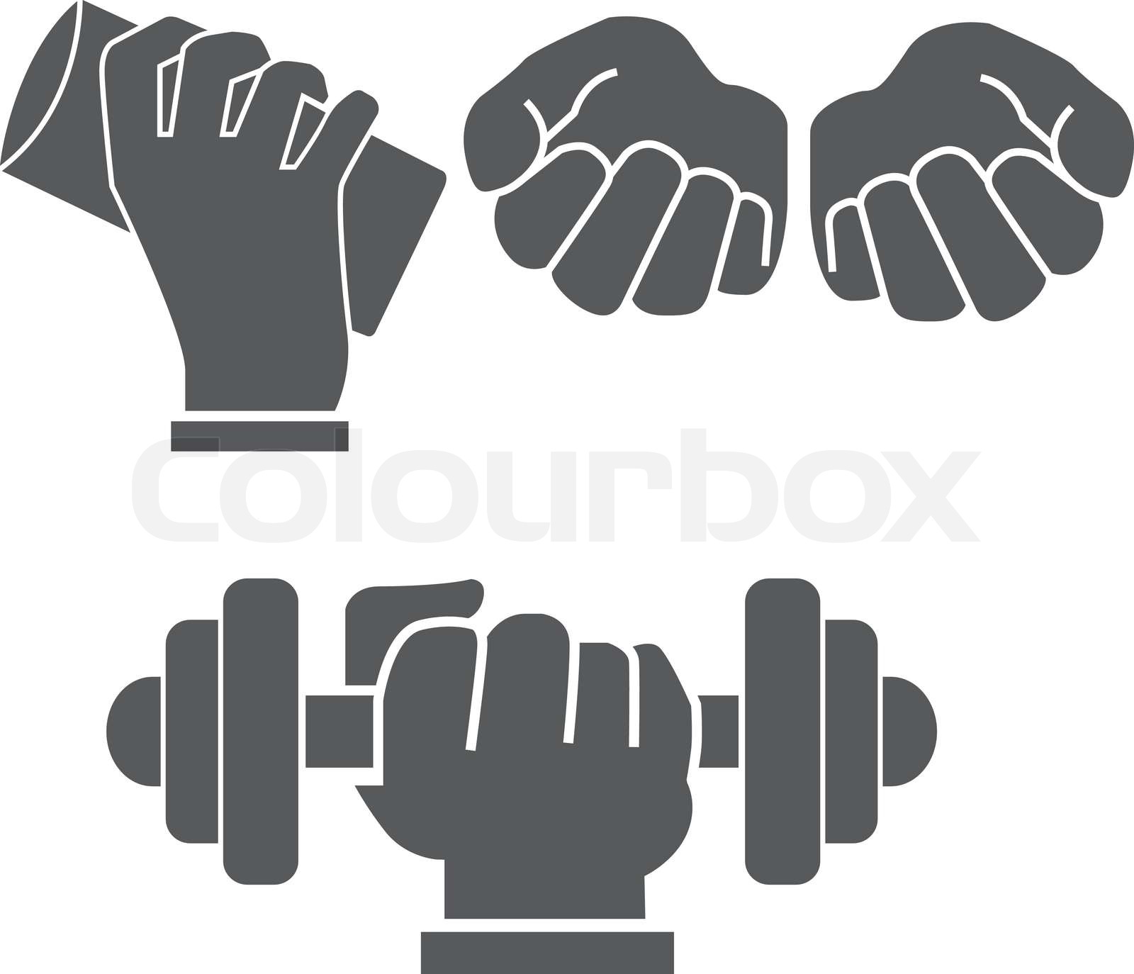 silhouette hand and weight | Stock vector | Colourbox