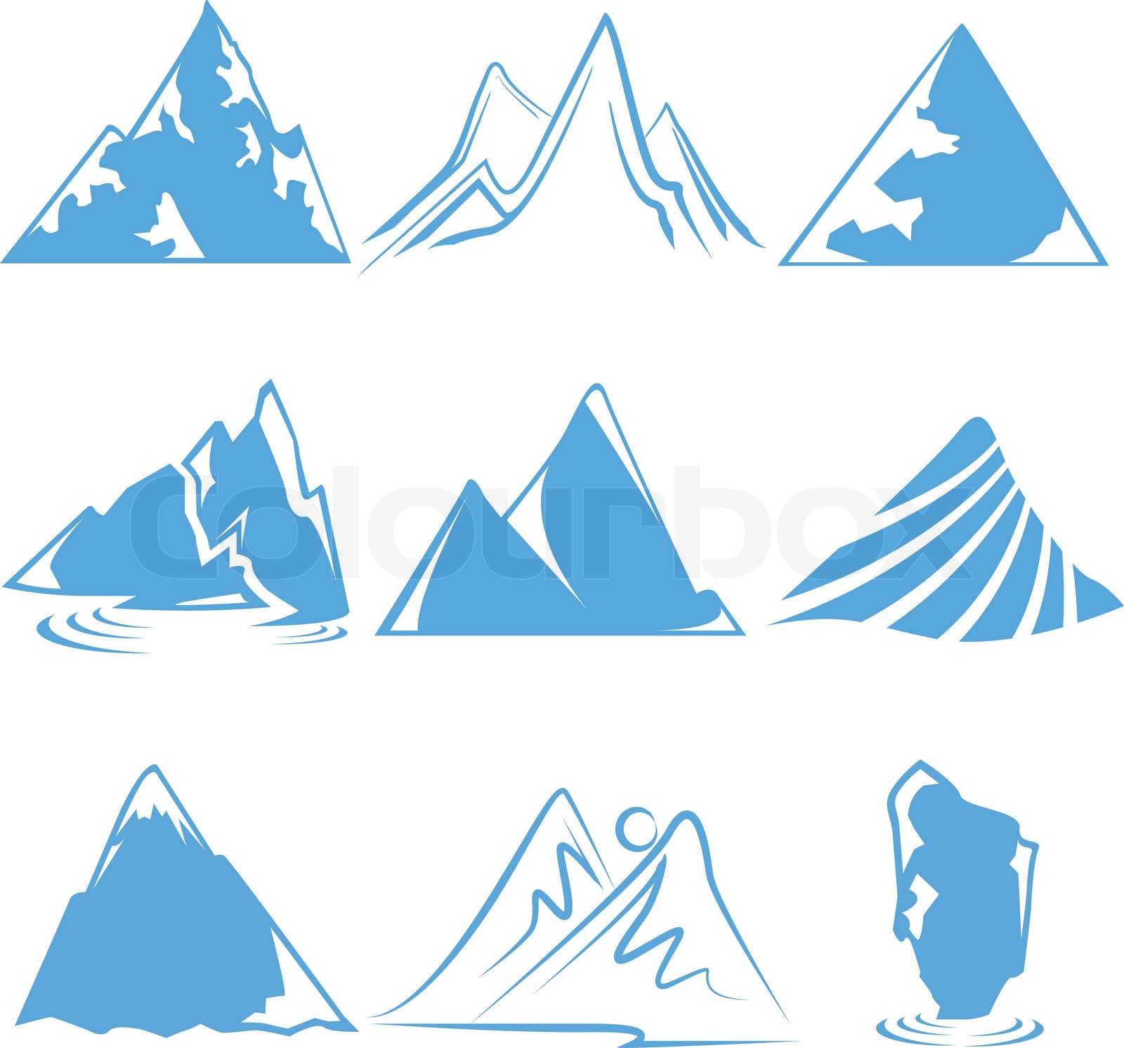 Blaue Berge-Symbole | Stock-Vektor | Colourbox