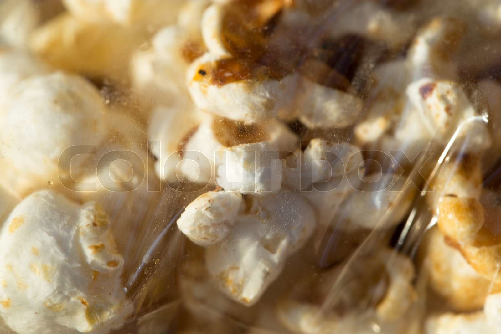 PopcornPaket. Makro Stock Bild Colourbox