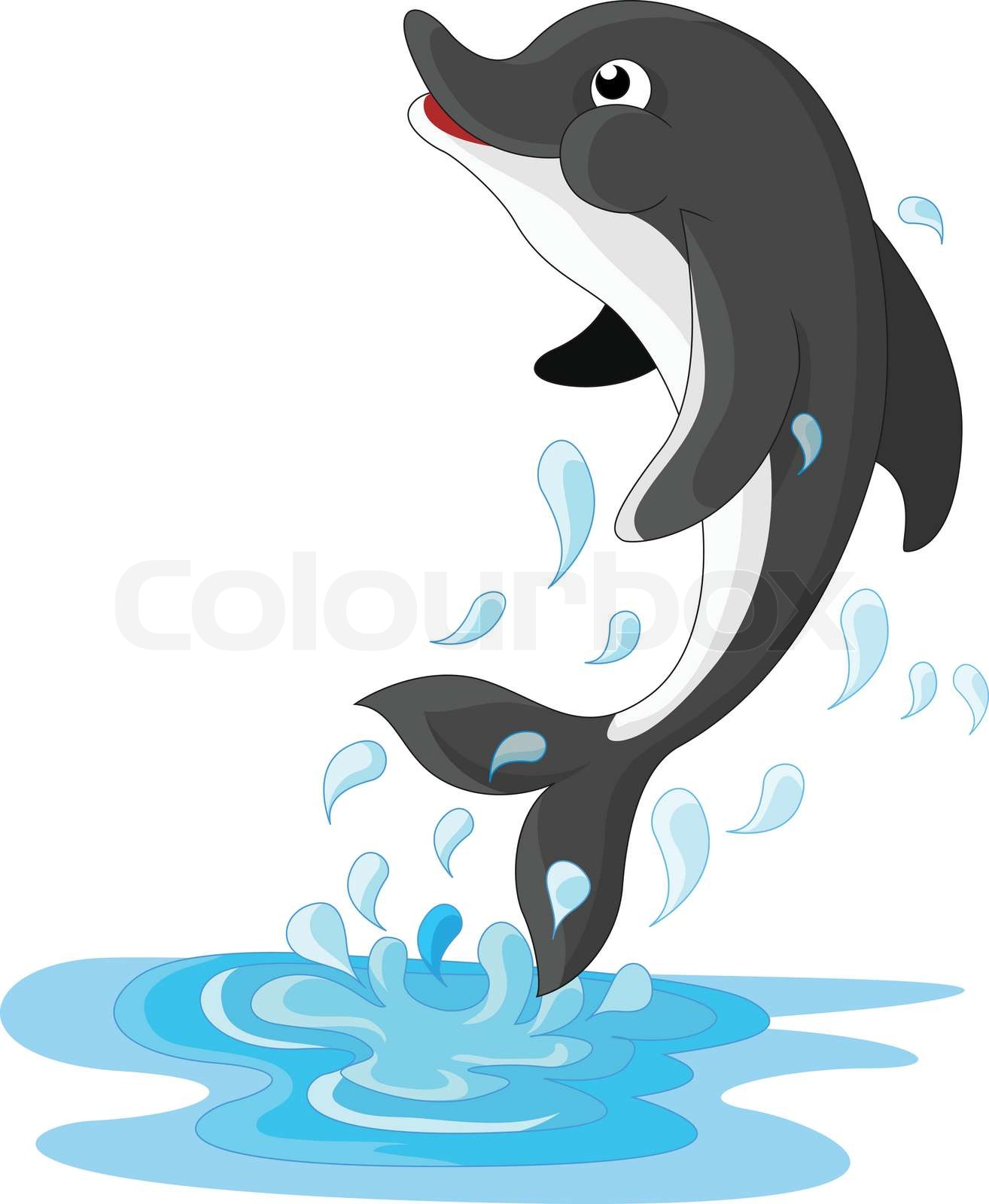 springen Delphin-cartoon | Stock-Vektor | Colourbox