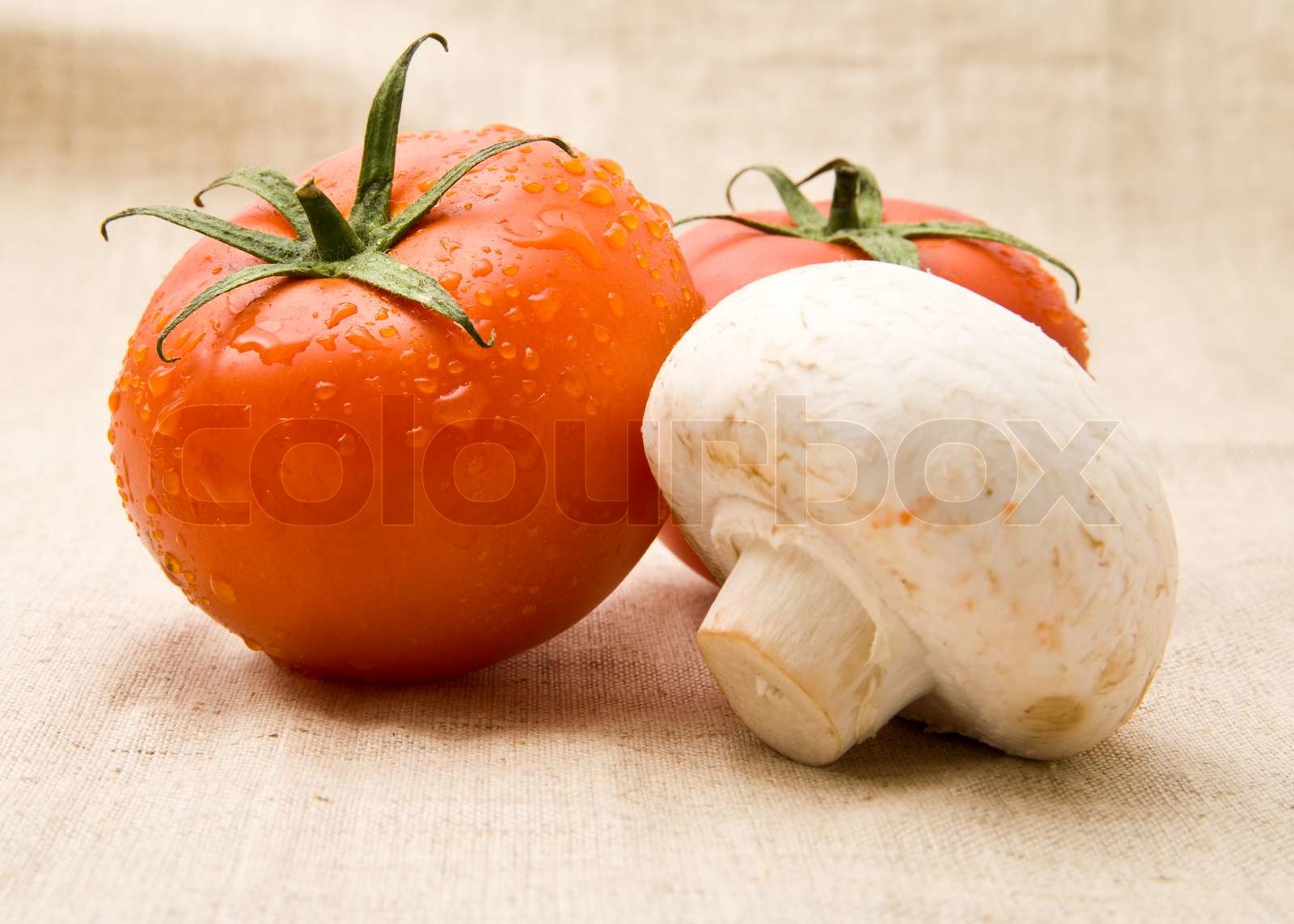 tomato and mushrooms Stock image Colourbox
