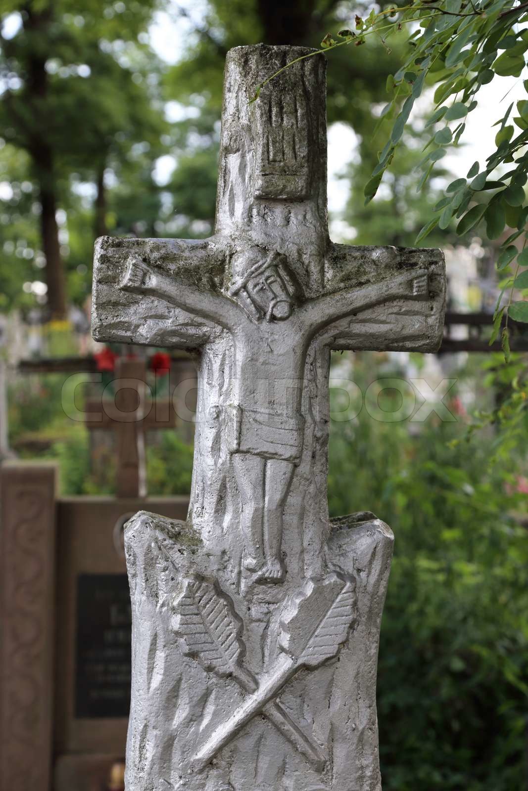 Gravestone cross | Stock image | Colourbox