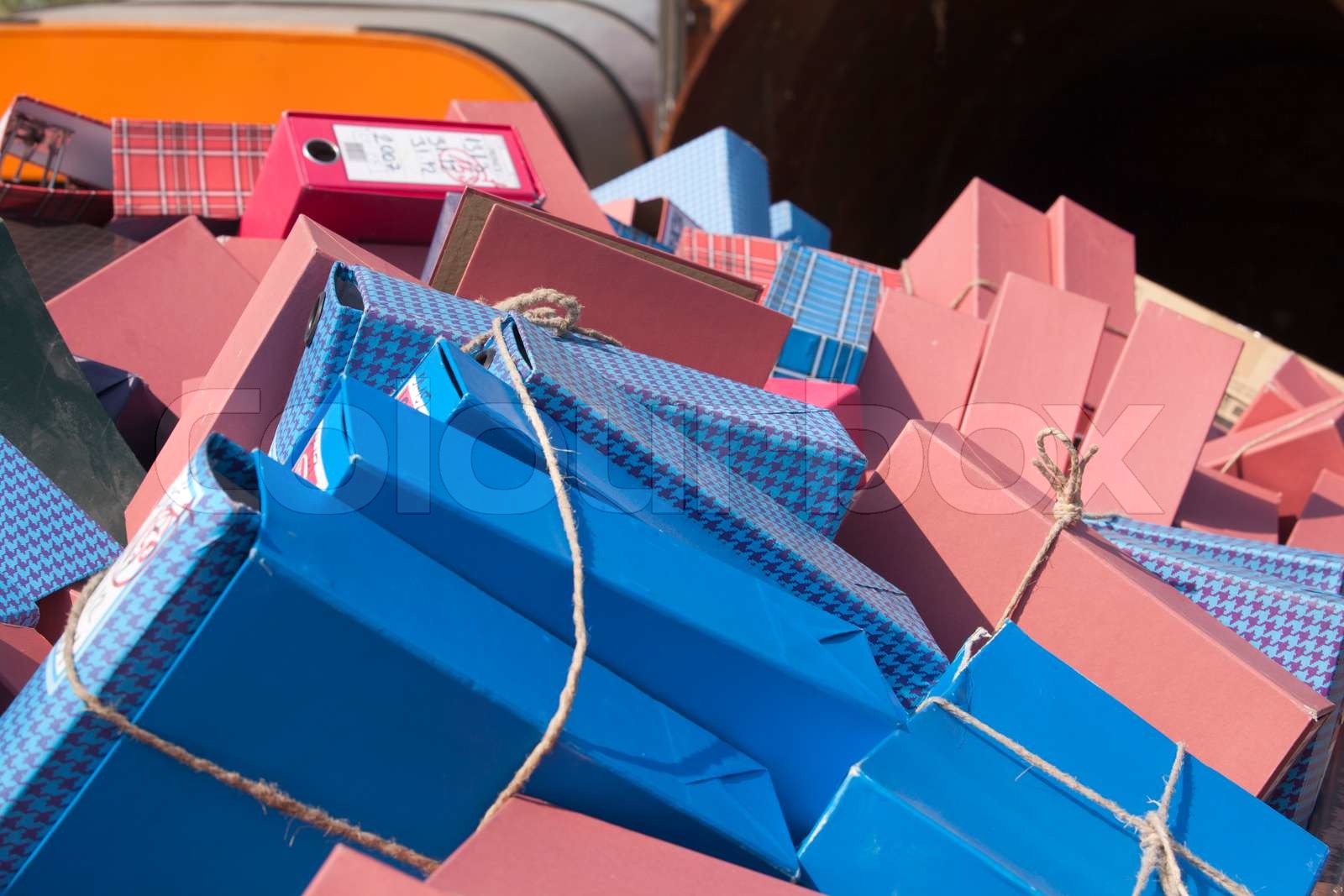 Old binders Stock image Colourbox