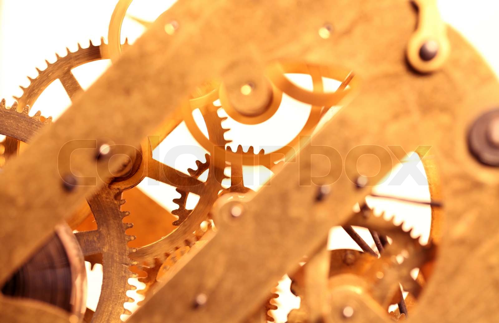 Clock mechanism Stock image Colourbox