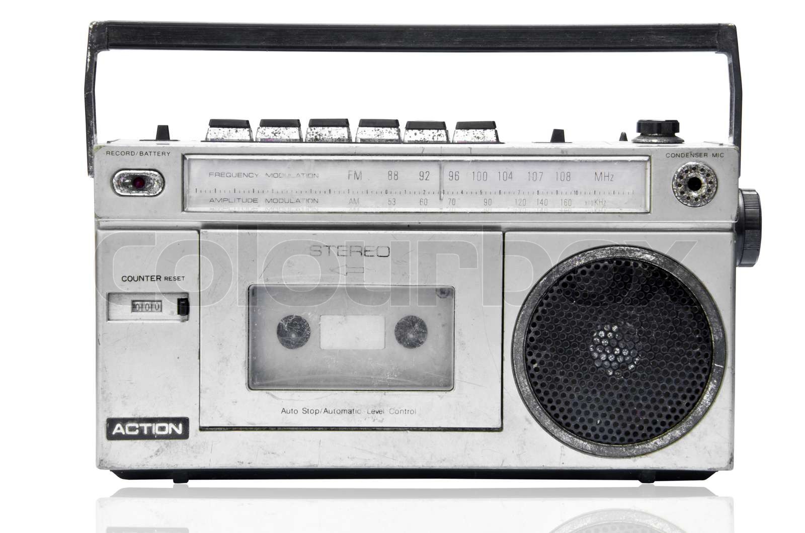 Vintage radio cassette recorder | Stock image | Colourbox