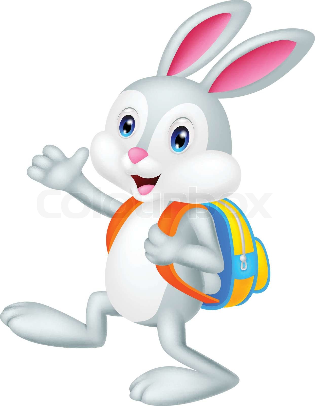 Rabbit cartoon with backpack Stock vector Colourbox