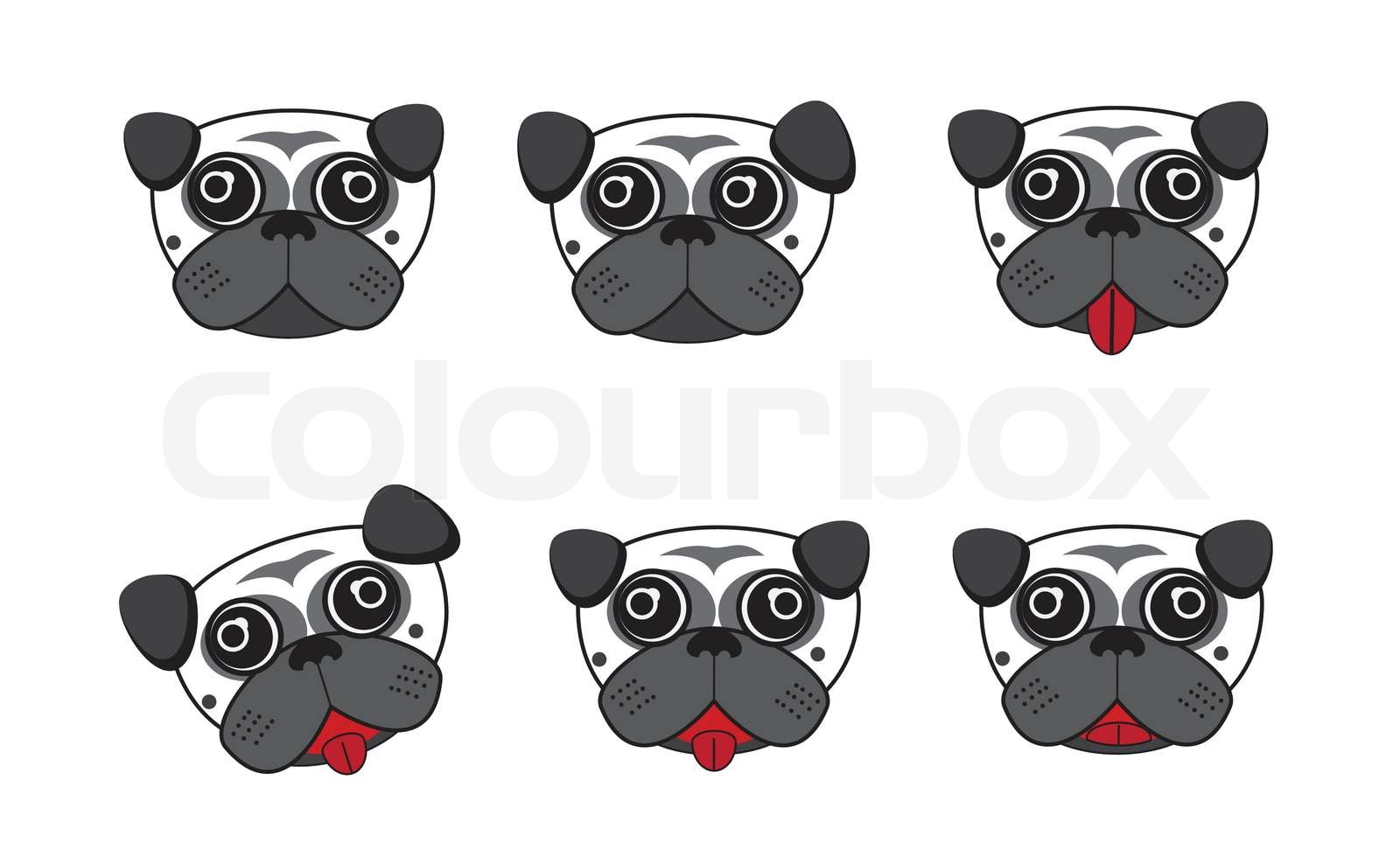 Hund Köpfe Cartoon Vektor | Stock-Vektor | Colourbox