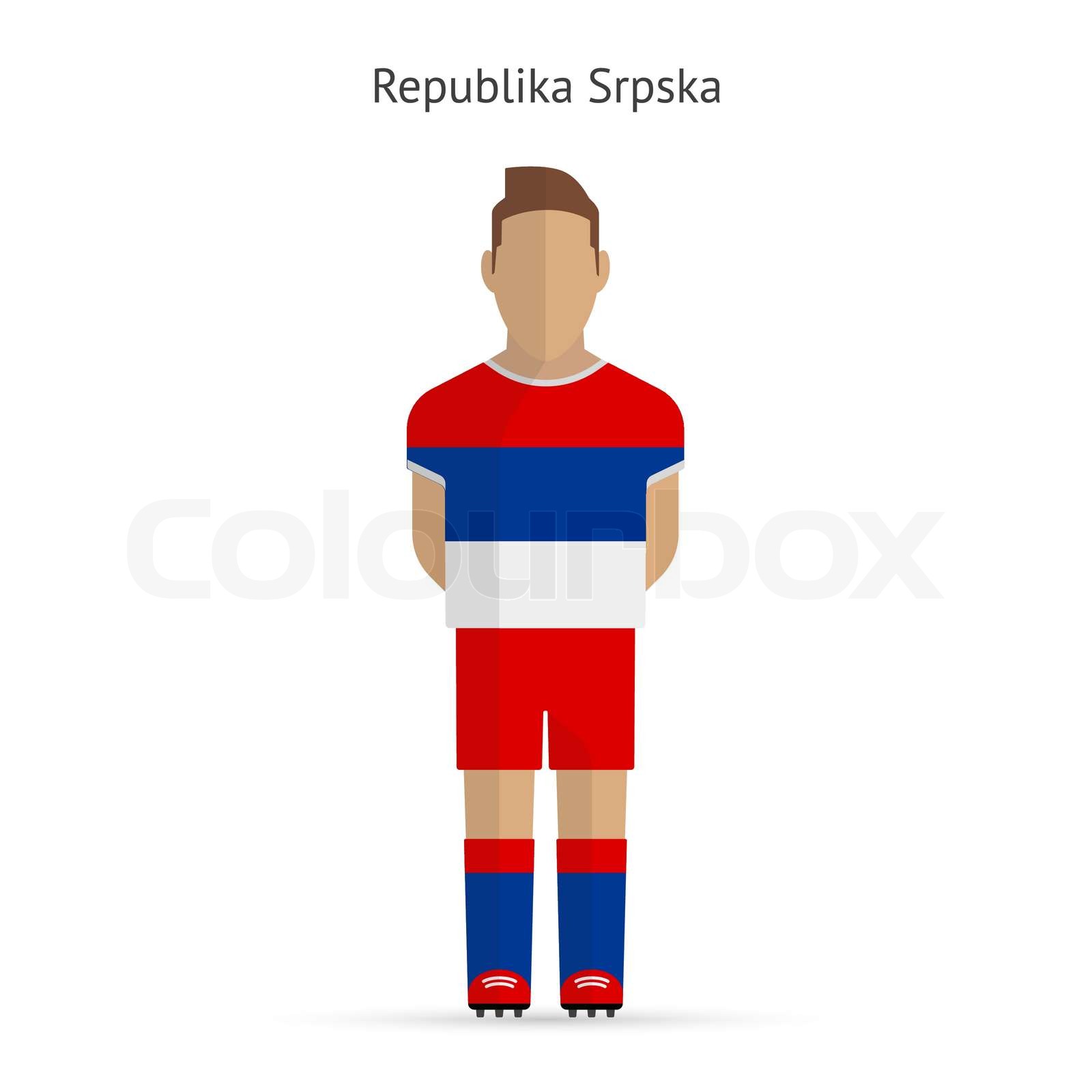 Republika Srpska football player. Soccer uniform. Stock vector