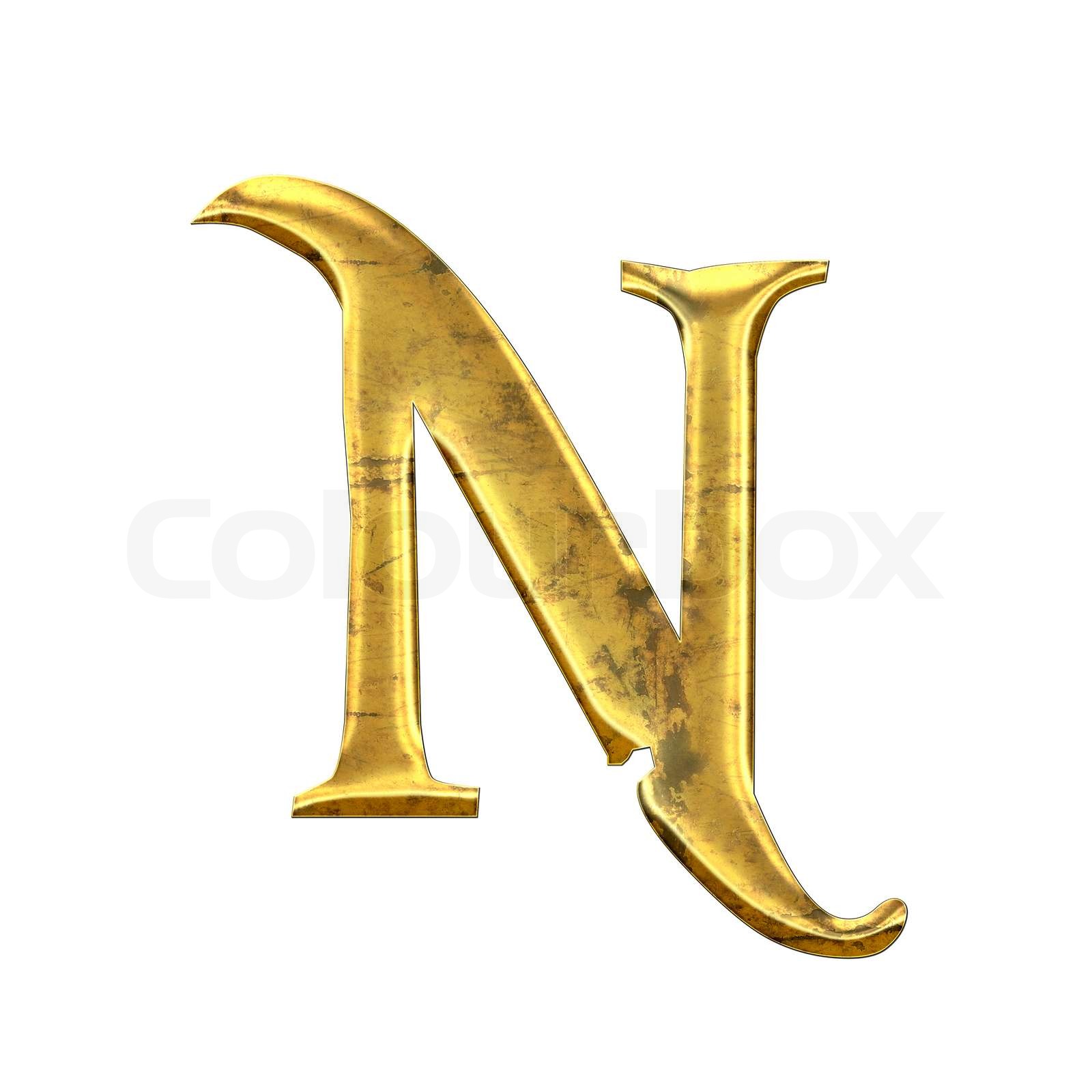 hochwertige alte glänzenden Buchstaben N. | Stock Bild | Colourbox