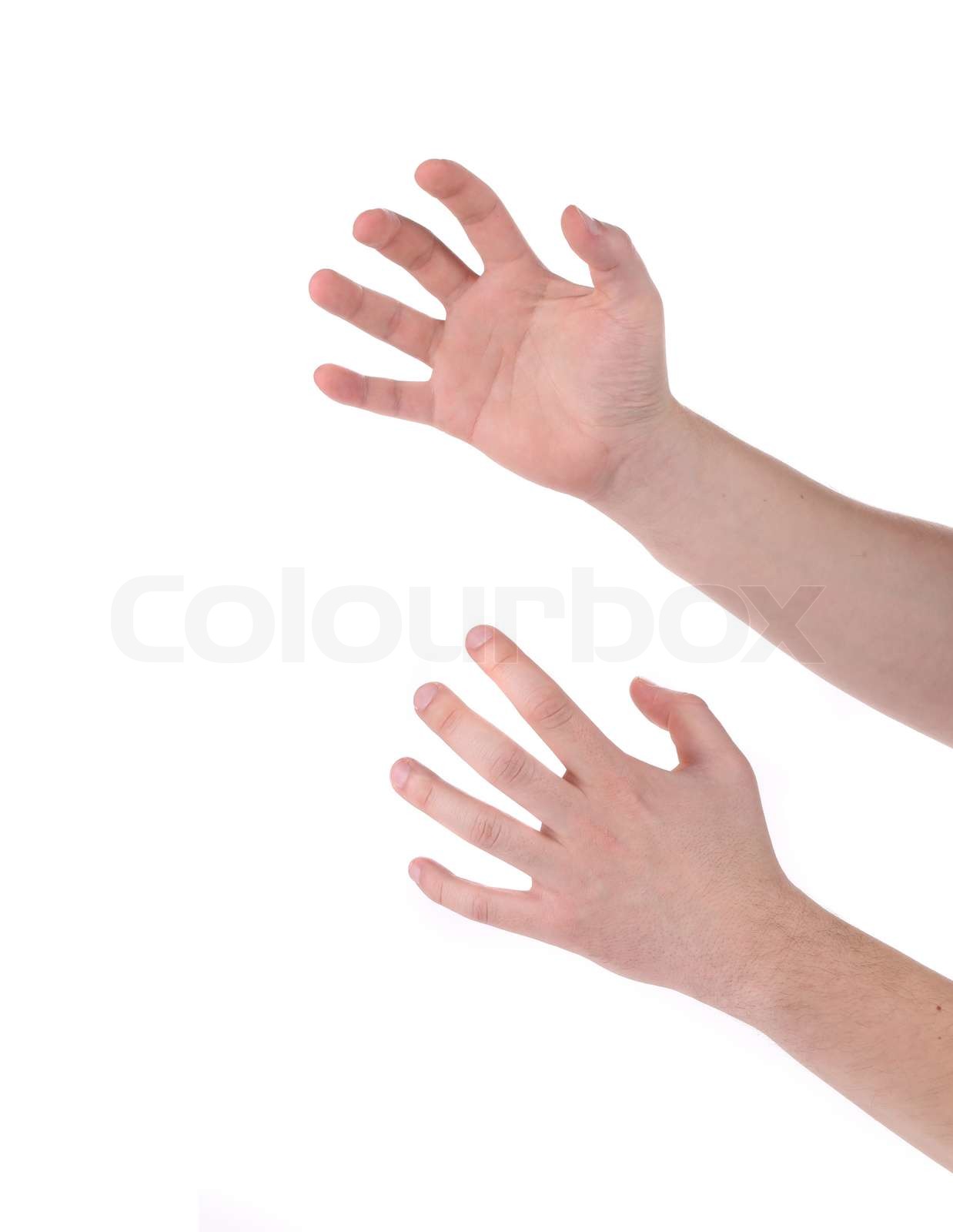 männliche Hand für etwas zu erreichen. | Stock Bild | Colourbox