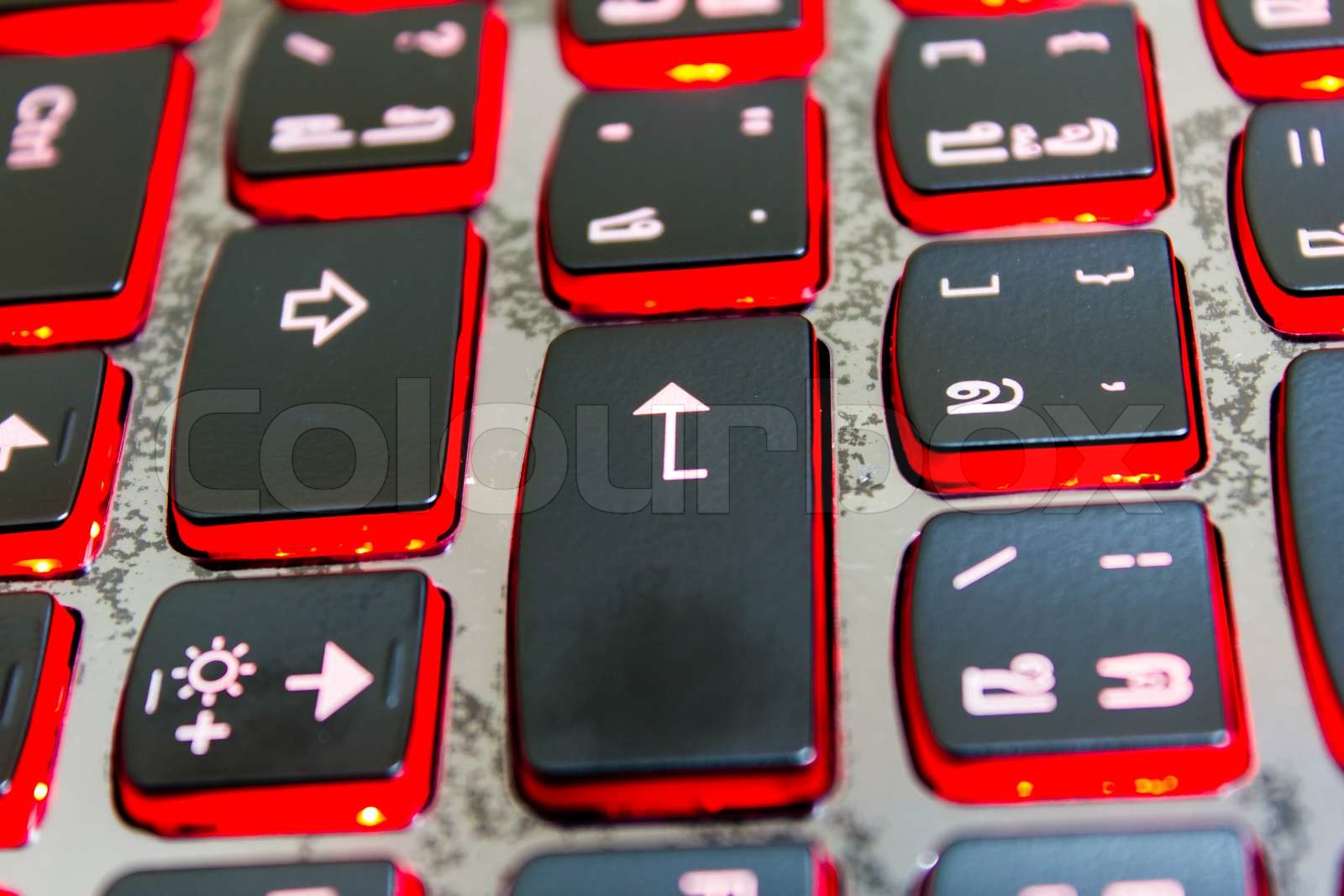 enter button on the black keyboard. Stock image Colourbox
