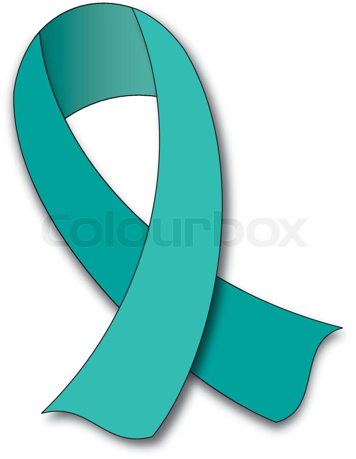 Teal ribbon Stock vector Colourbox