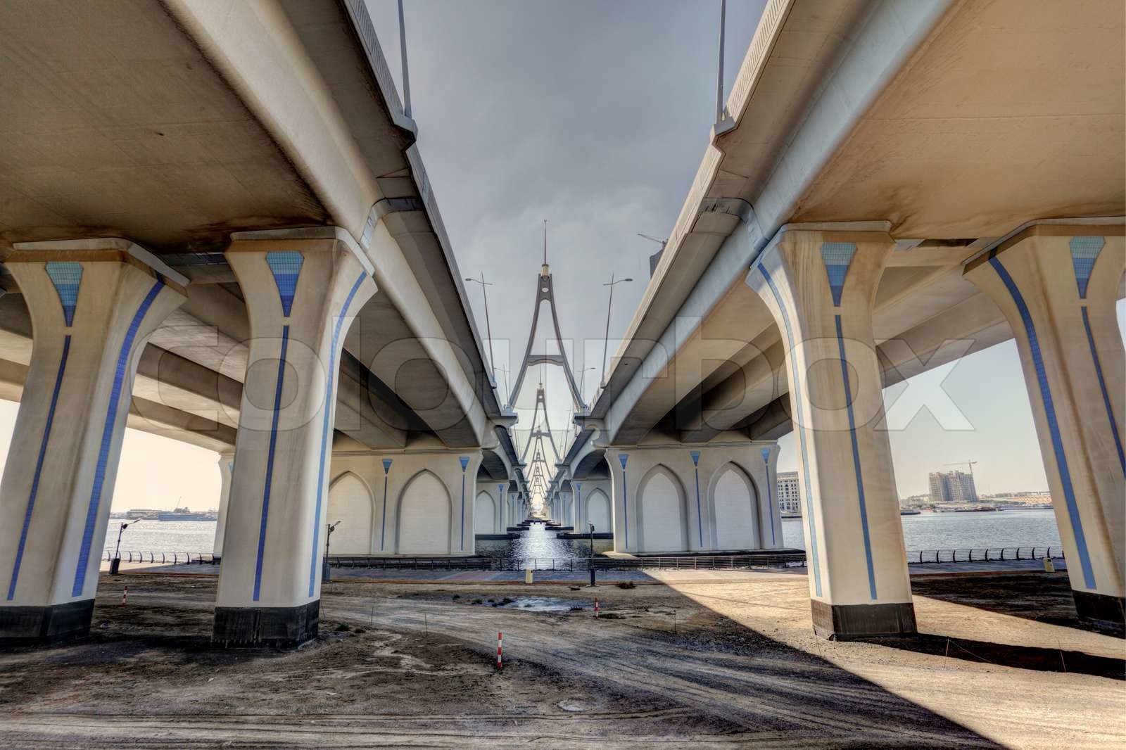 Bridge in Dubai, United Arab Emirates. HDR image Stock image Colourbox