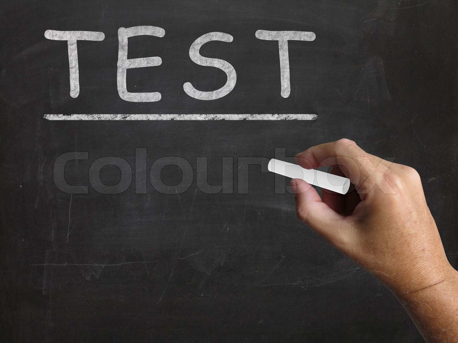 Test Blackboard Shows Assessment Exam And Grade Stock image Colourbox