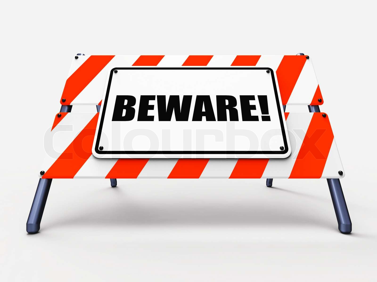 Beware Sign Means Warning Alert or Danger | Stock image | Colourbox