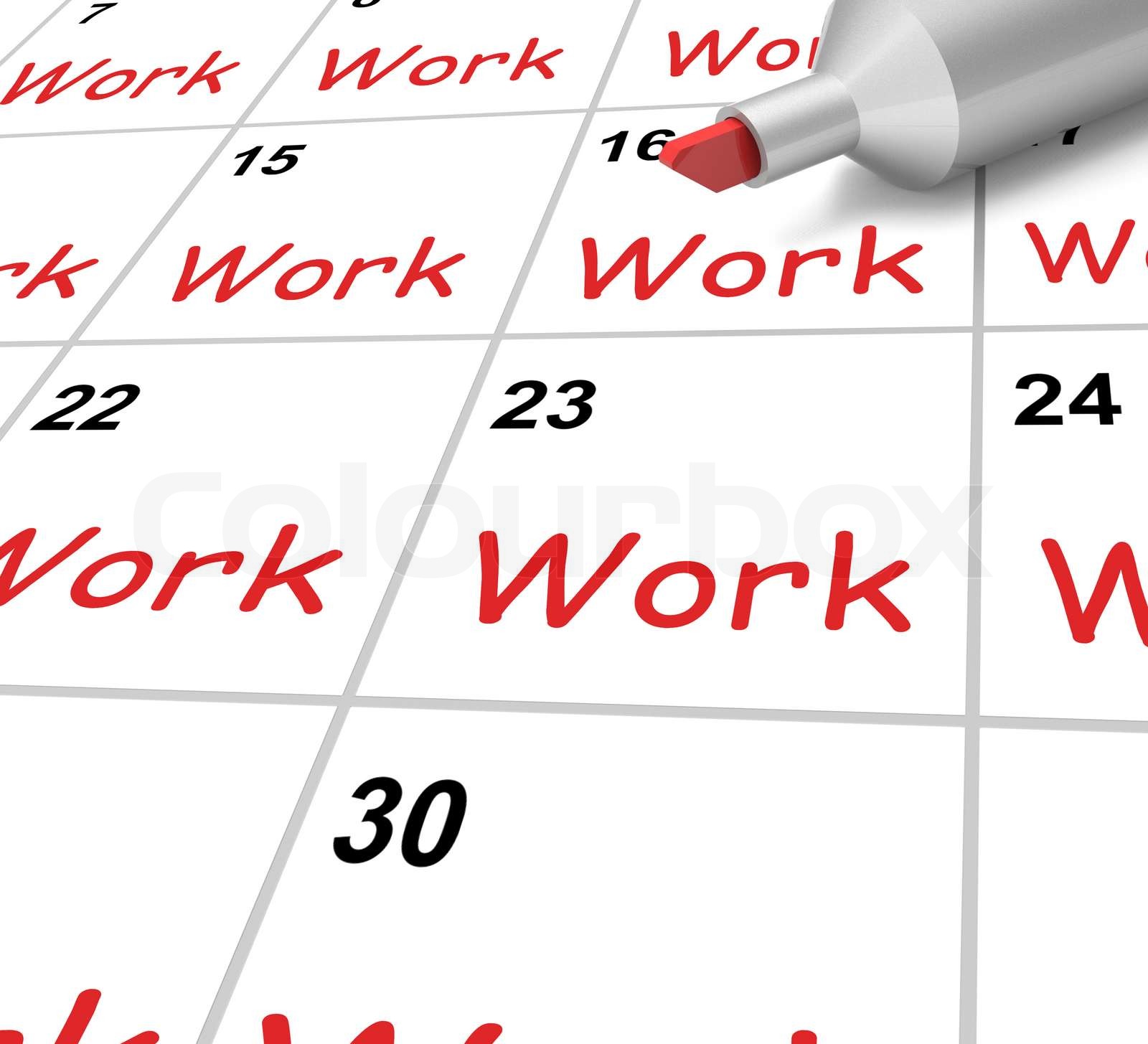 Work Calendar Shows Job Occupation Or Labor | Stock image | Colourbox