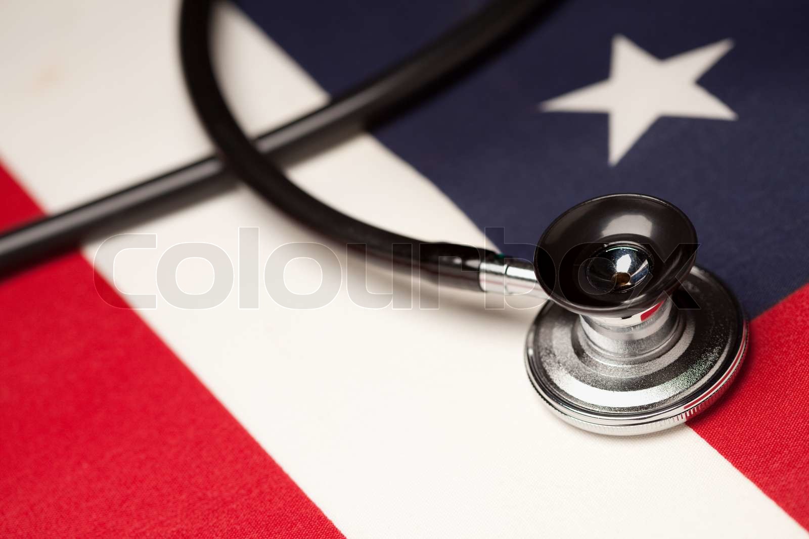 Stethoscope on American Flag Stock image Colourbox