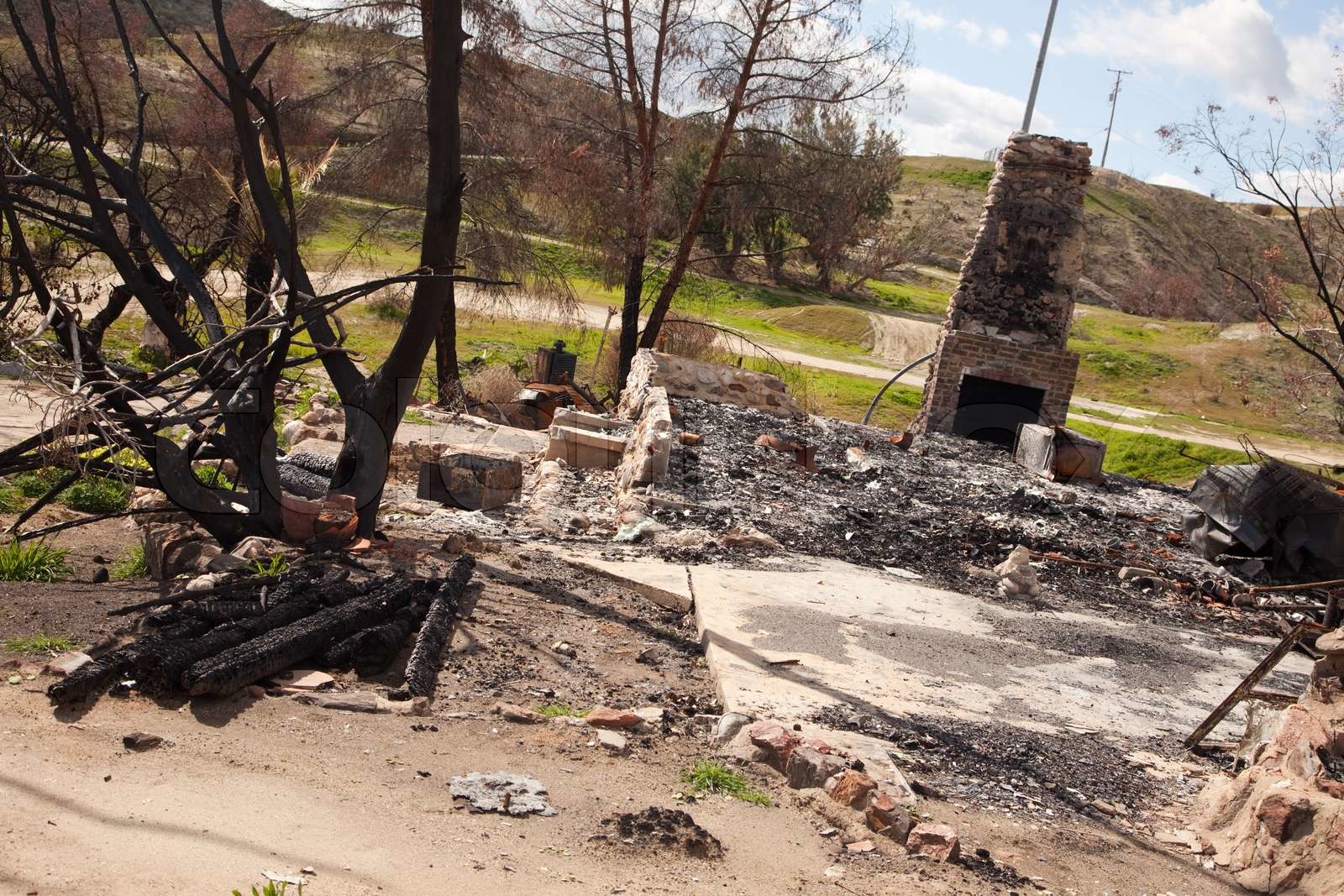 Remains of a Burned Down House | Stock image | Colourbox