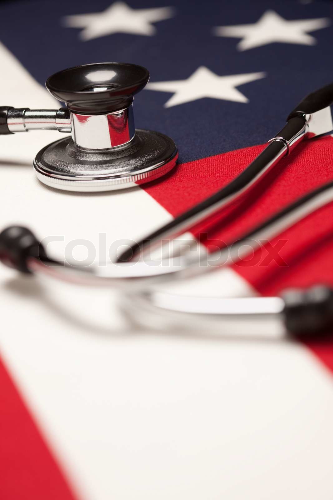 Stethoscope on American Flag Stock image Colourbox