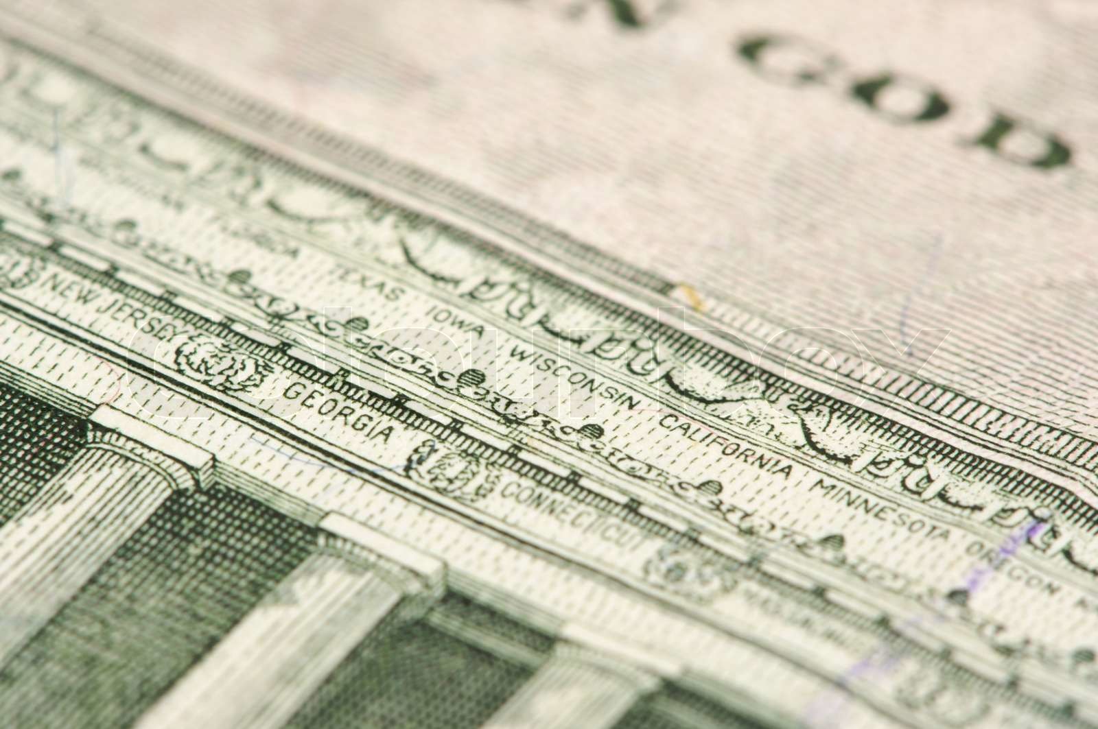 Macro of Five Dollar Bill Back | Stock image | Colourbox