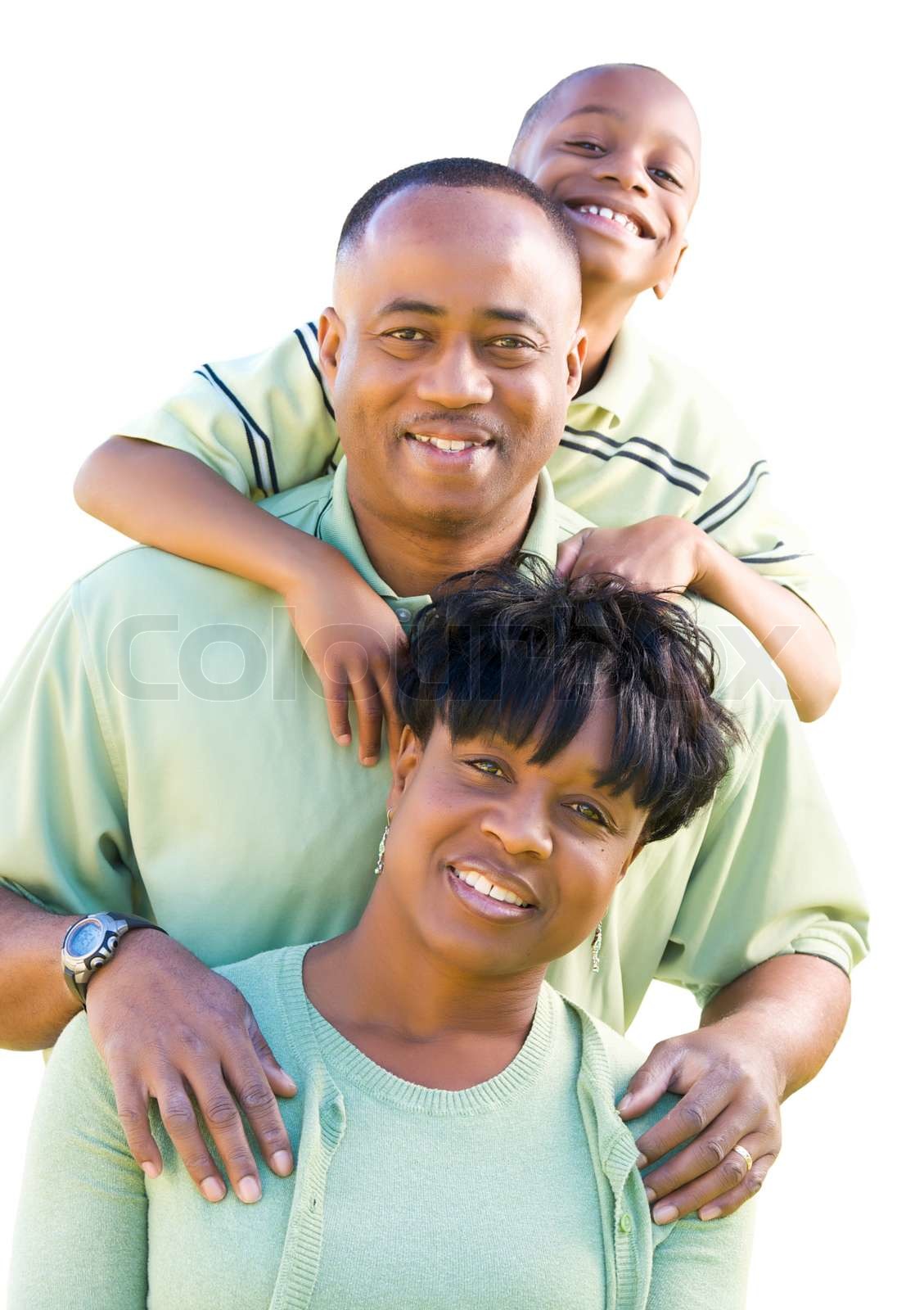 African American Family Isolated on White | Stock image | Colourbox