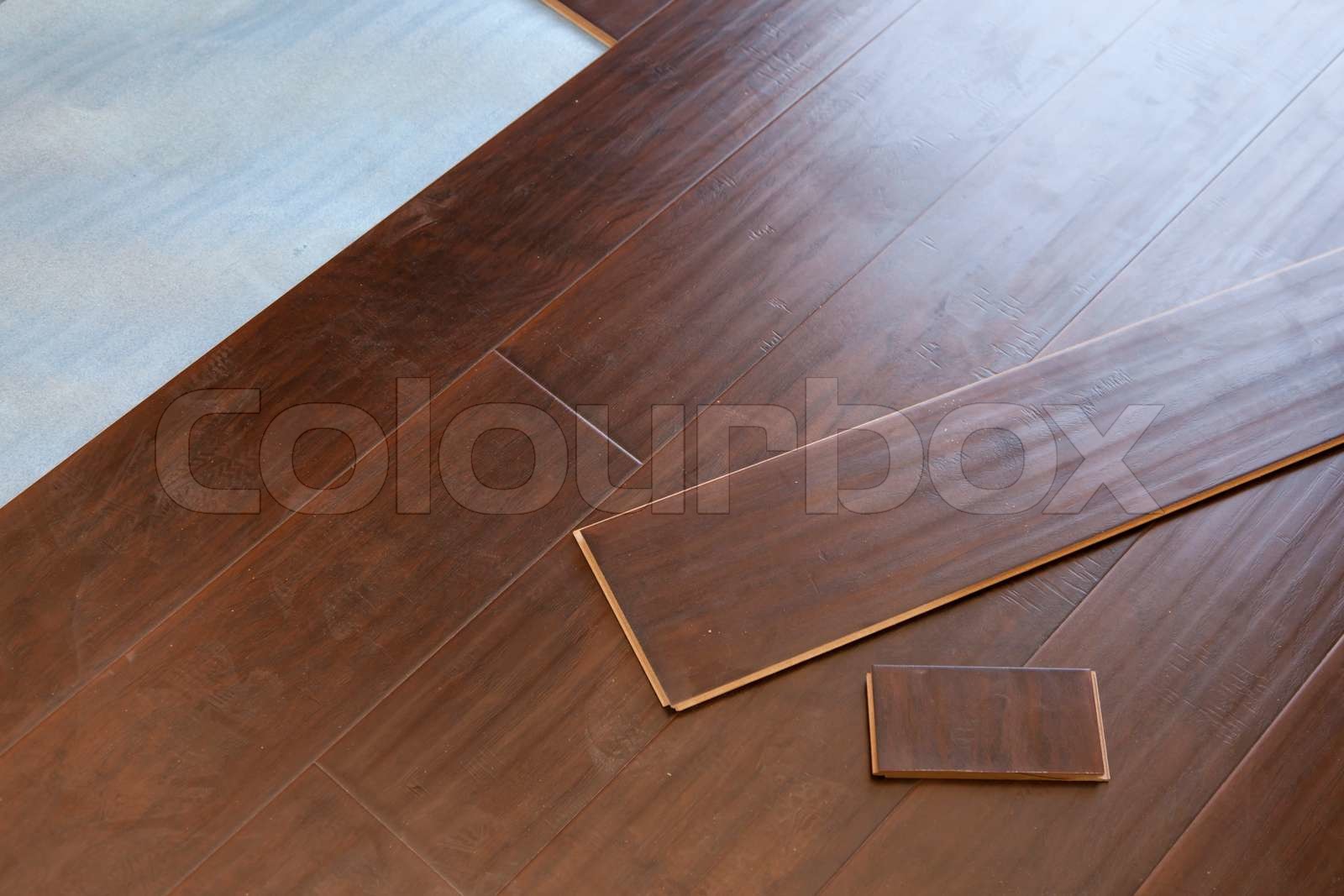 Newly Installed Brown Laminate Flooring | Stock image | Colourbox