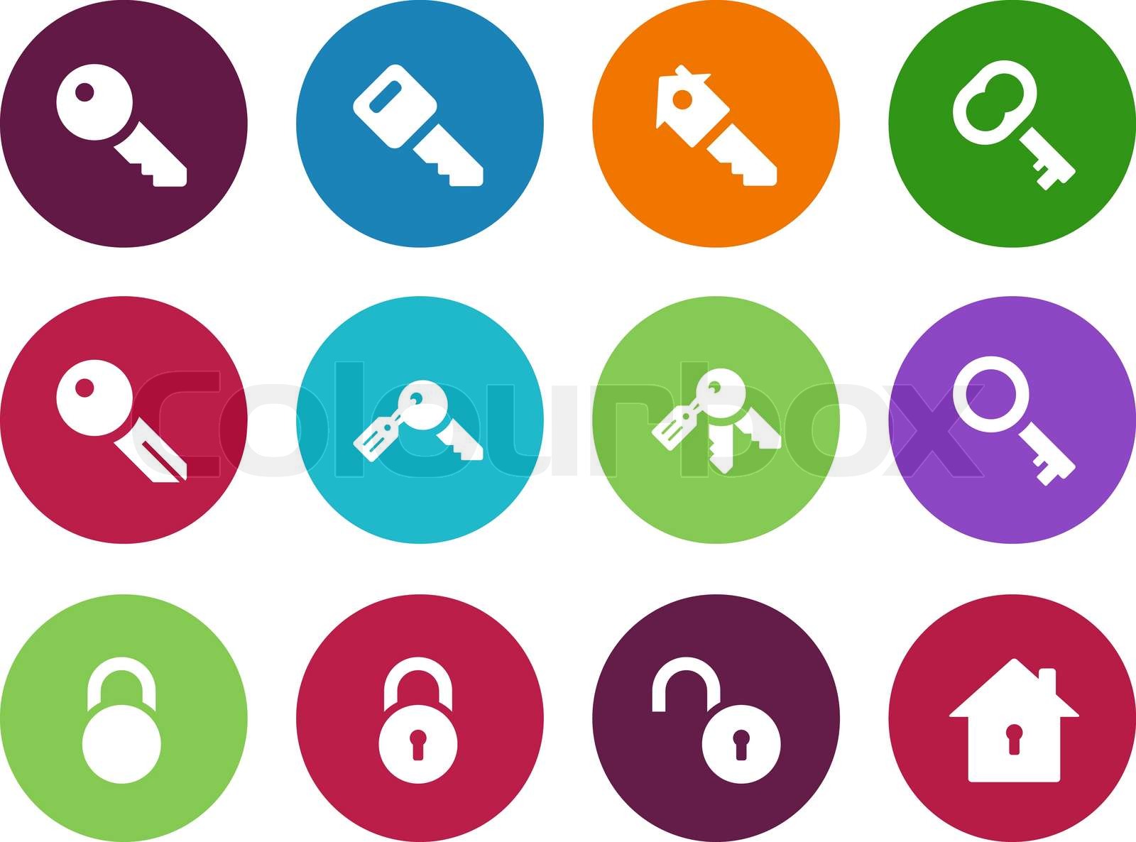 Zentrale Kreis Symbole auf weißem Hintergrund. | Stock-Vektor | Colourbox