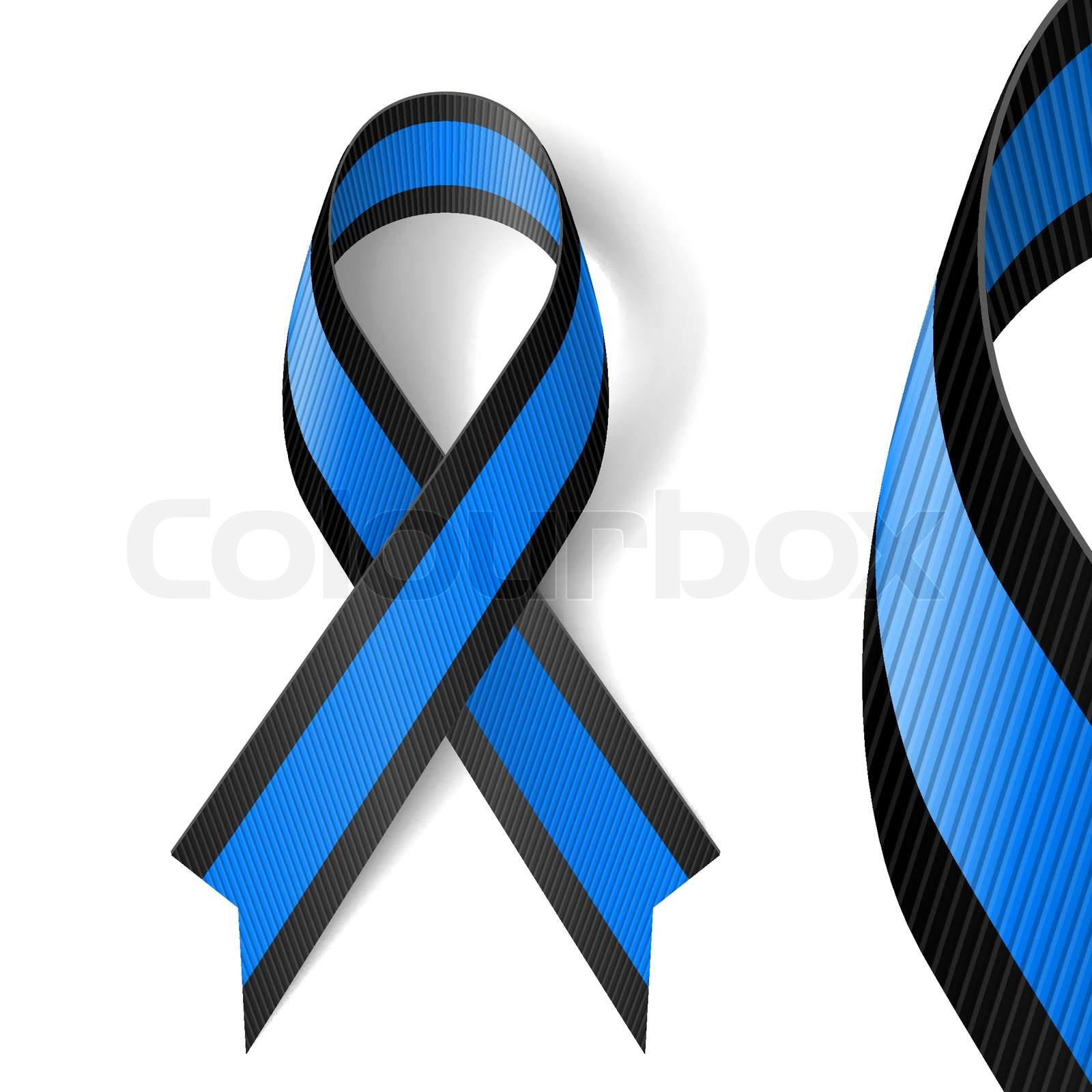 Blue and black ribbon | Stock vector | Colourbox