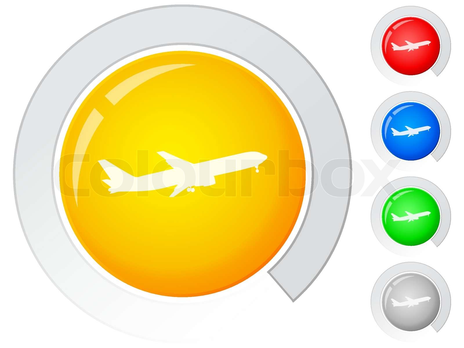 buttons airplane Stock vector Colourbox