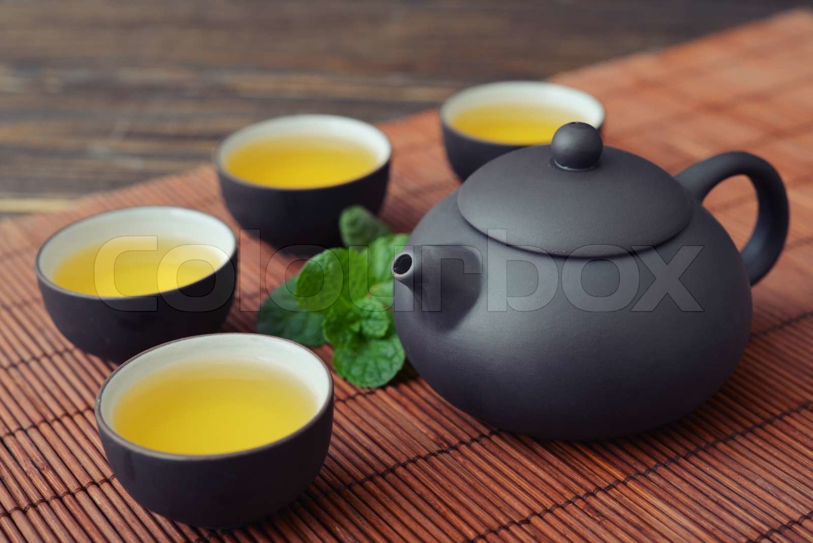 Green tea Stock image Colourbox