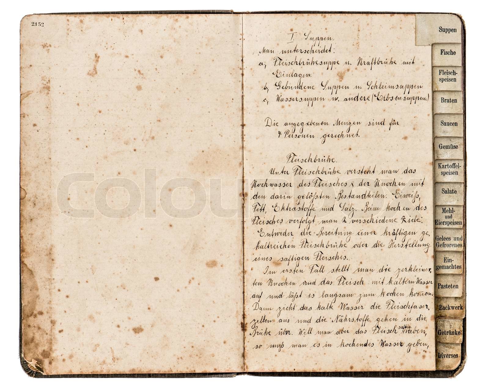 Antique Recipe Book With Handwritten Text Stock Image Colourbox antique-recipe-book-with-handwritten-text-stock-image-colourbox