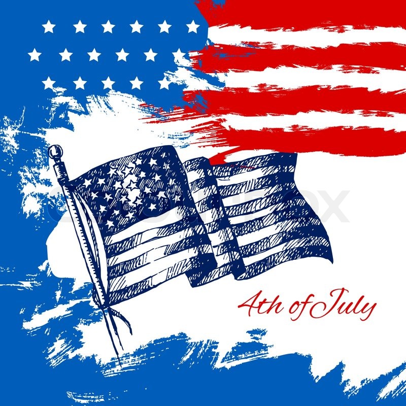 4th Of July Background With American Stock Vector Colourbox