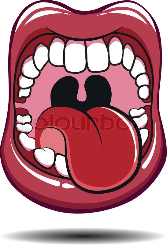 Mouth and Tongue sticking out, Kiss, Stock vector Colourbox