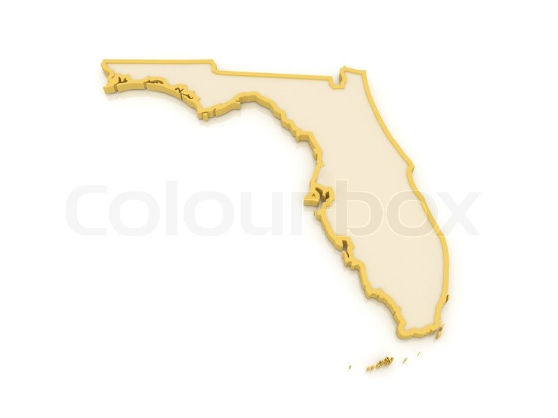 Three dimensional map of Florida - 800px COLOURBOX10058109 