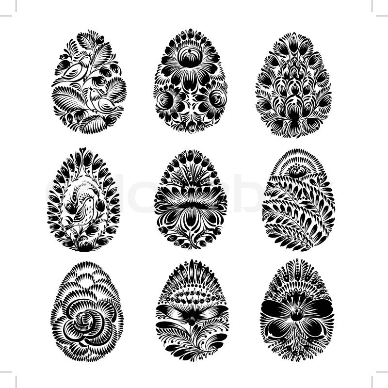 Satz von schwarze Silhouette Osterei | Stock-Vektor | Colourbox